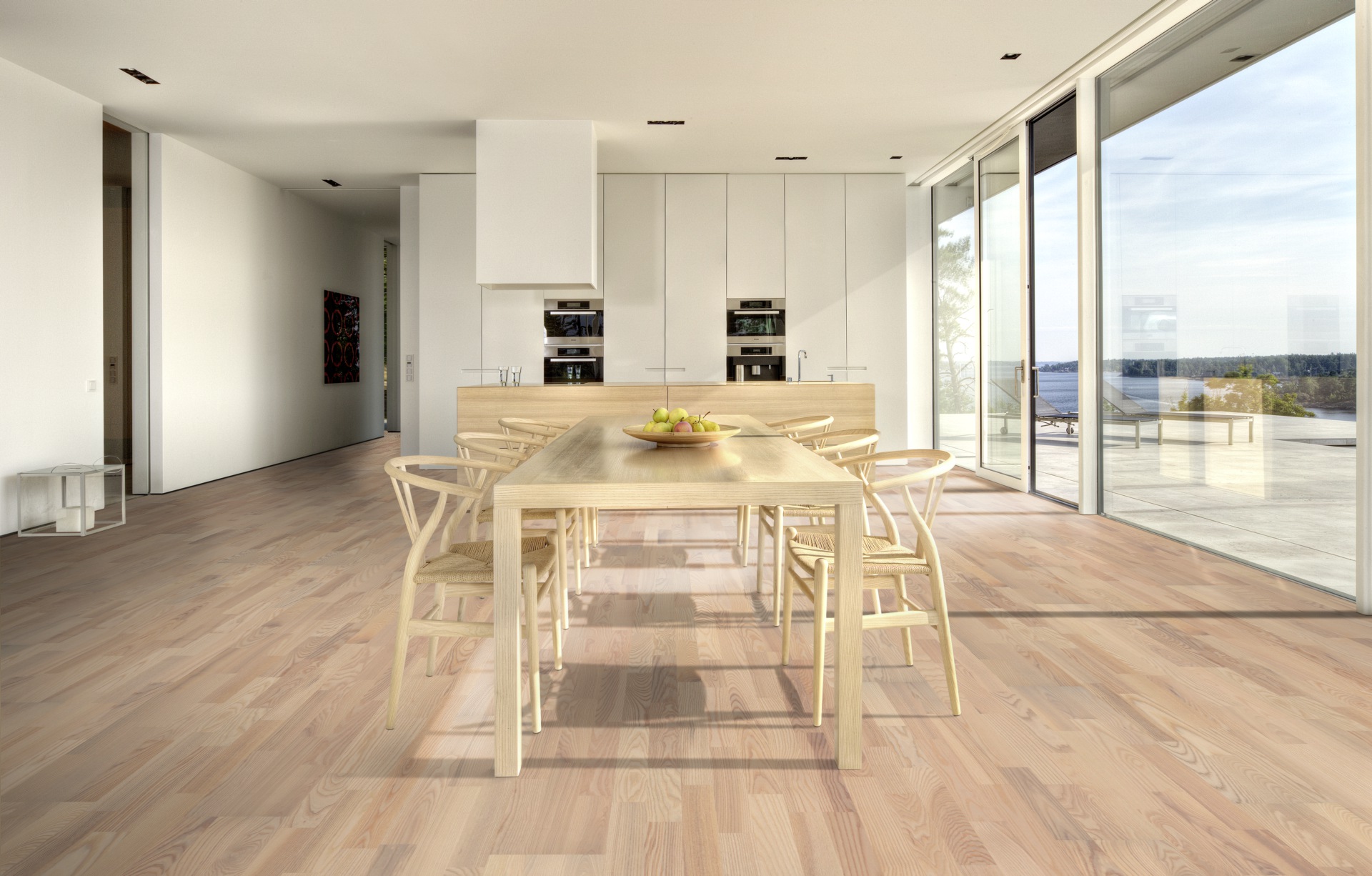 Паркетная доска Kahrs Трес Ясень Сериале Ceriale 133NACAK1VKW240 Variation 2423×200×13 фото в интерьере