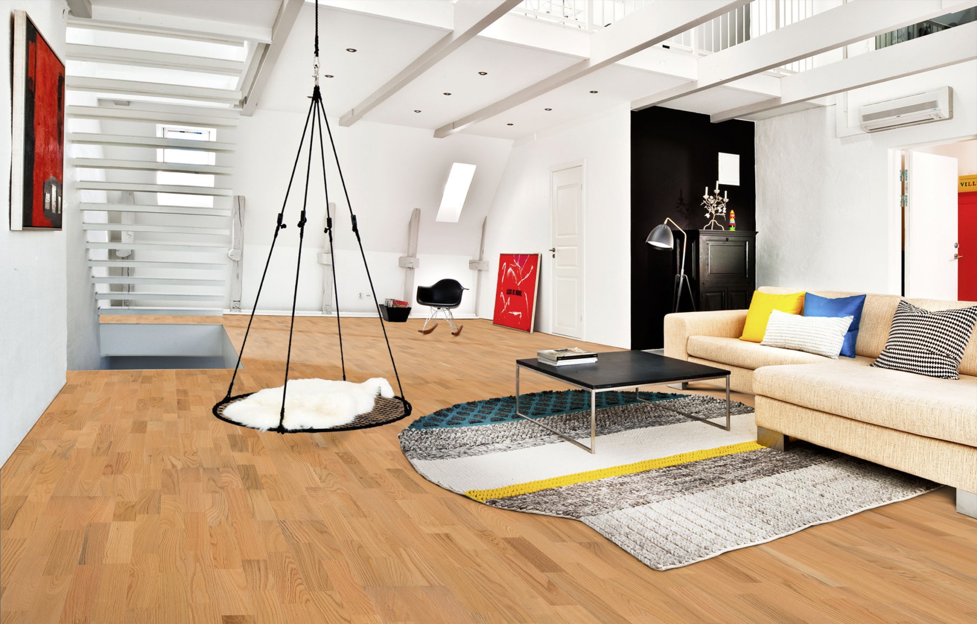 Паркетная доска Kahrs Трес Дуб красный Натур Nature 2423×200×13 фото в интерьере