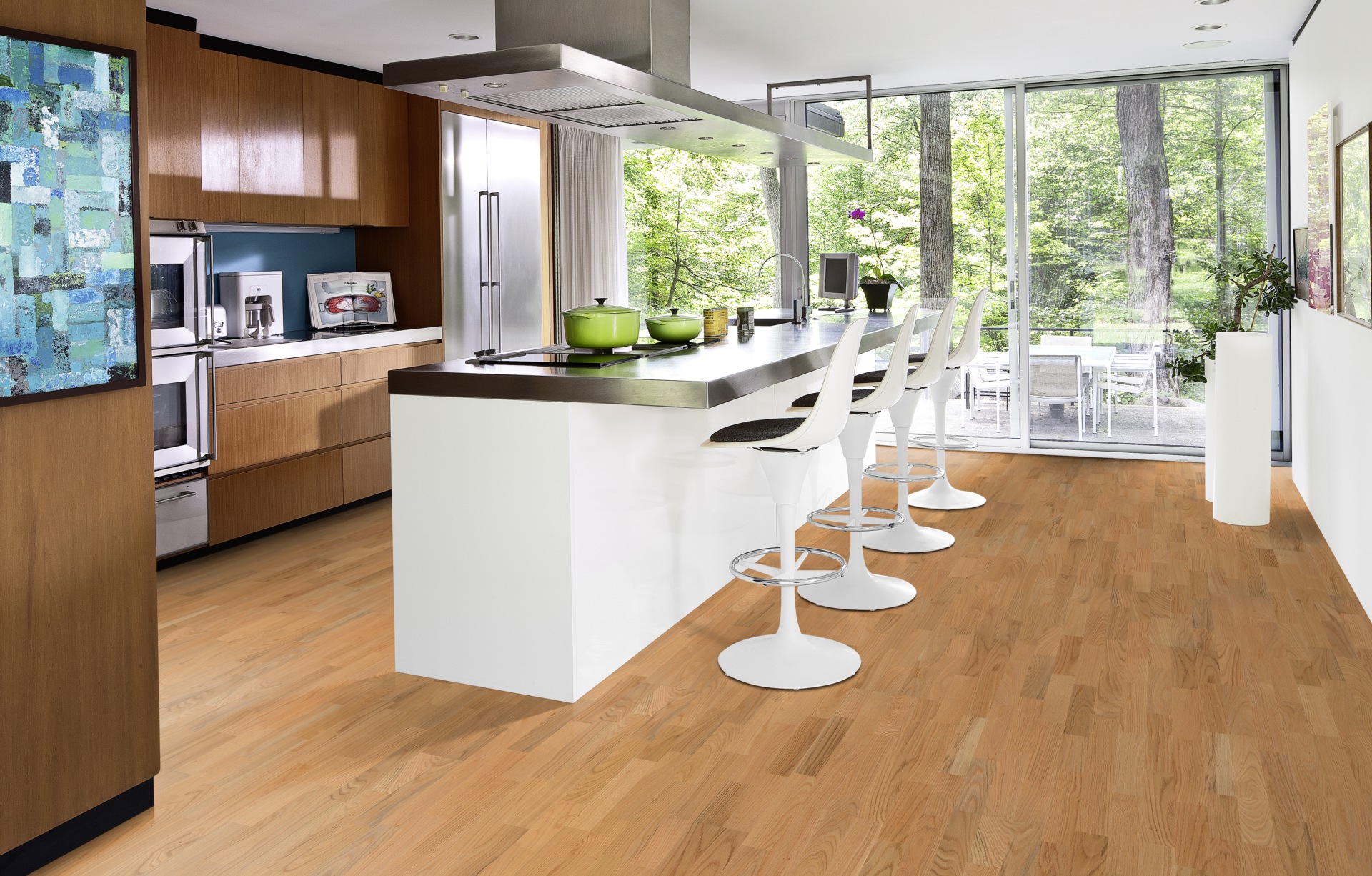 Паркетная доска Kahrs Трес Дуб красный Натур Nature 2423×200×13 фото в интерьере