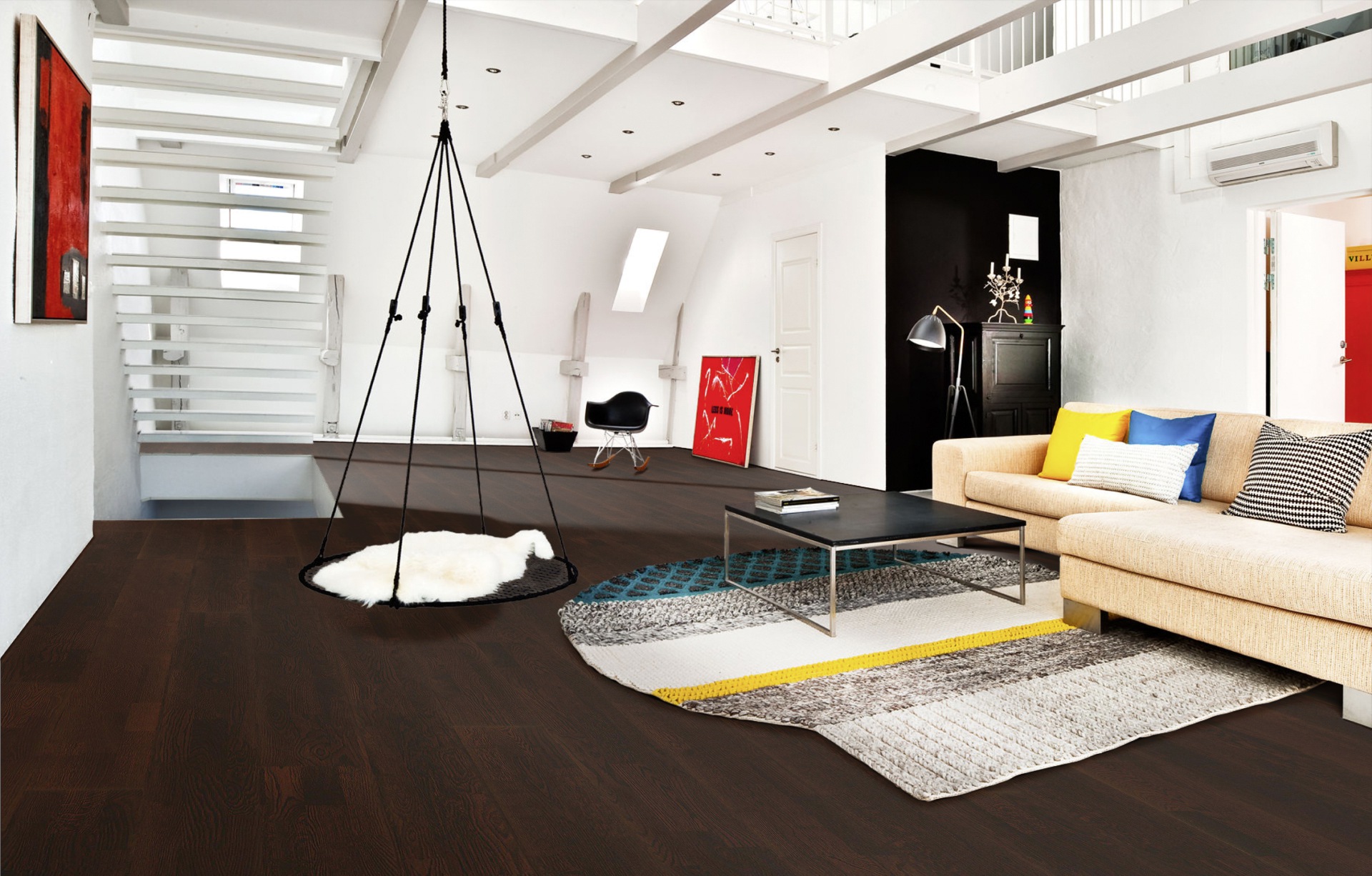 Паркетная доска Kahrs Трес Дуб Супай Supay 133NABEK5LUW240 Variation 2423×200×13 фото в интерьере