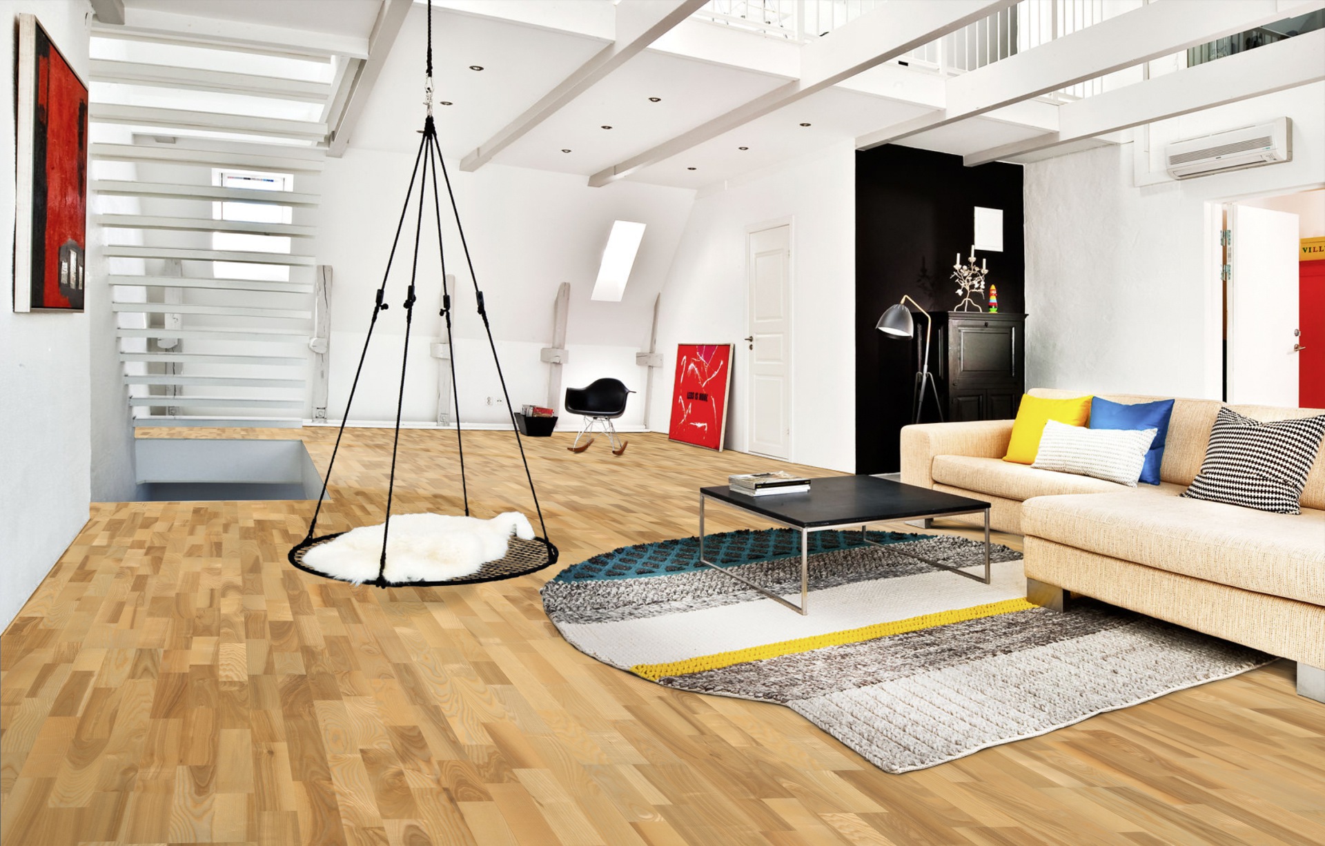 Паркетная доска Kahrs Трес Ясень Вайла Vaila 133NACAK50KW240 Variation 2423×200×13 фото в интерьере