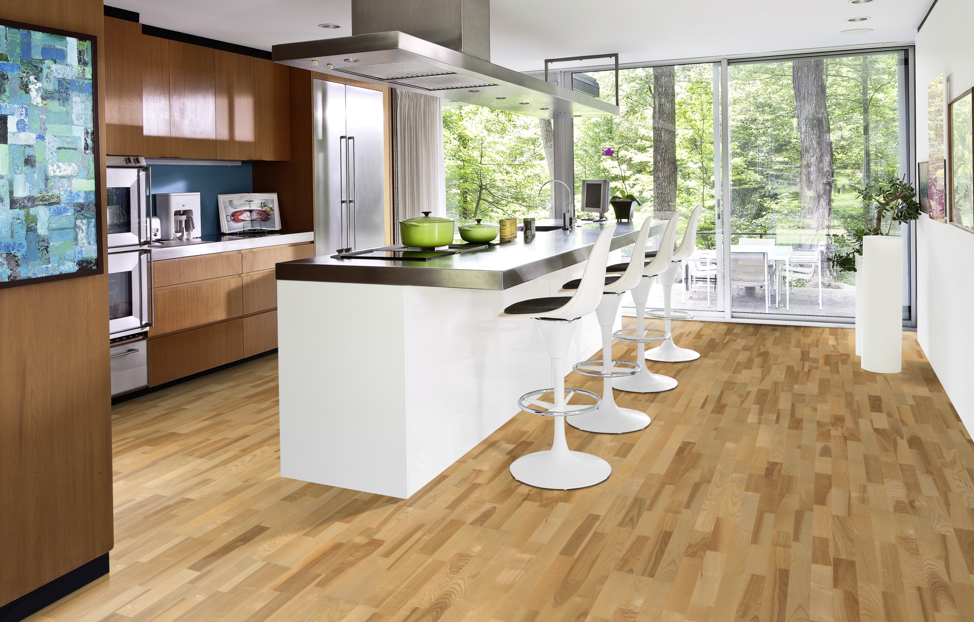 Паркетная доска Kahrs Трес Ясень Вайла Vaila 133NACAK50KW240 Variation 2423×200×13 фото в интерьере