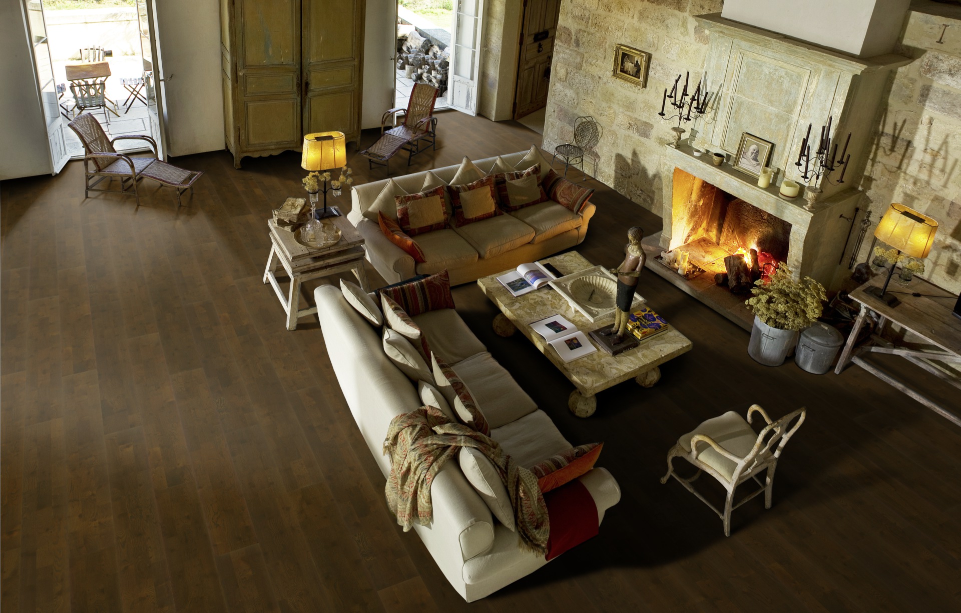 Паркетная доска Kahrs Гармония Дуб Брауни Brownie 153N6CEKA1KW240 Lively 2423×200×15 фото в интерьере