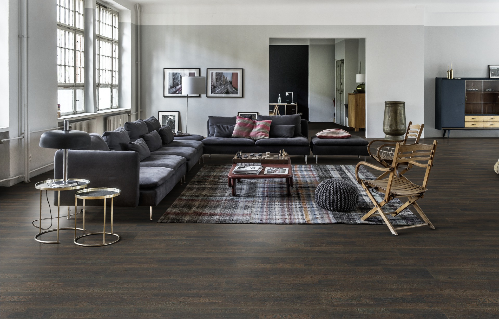 Паркетная доска Kahrs Гармония Дуб Лава Lava 153N6CEK1JKW240 Lively 2423×200×15 фото в интерьере