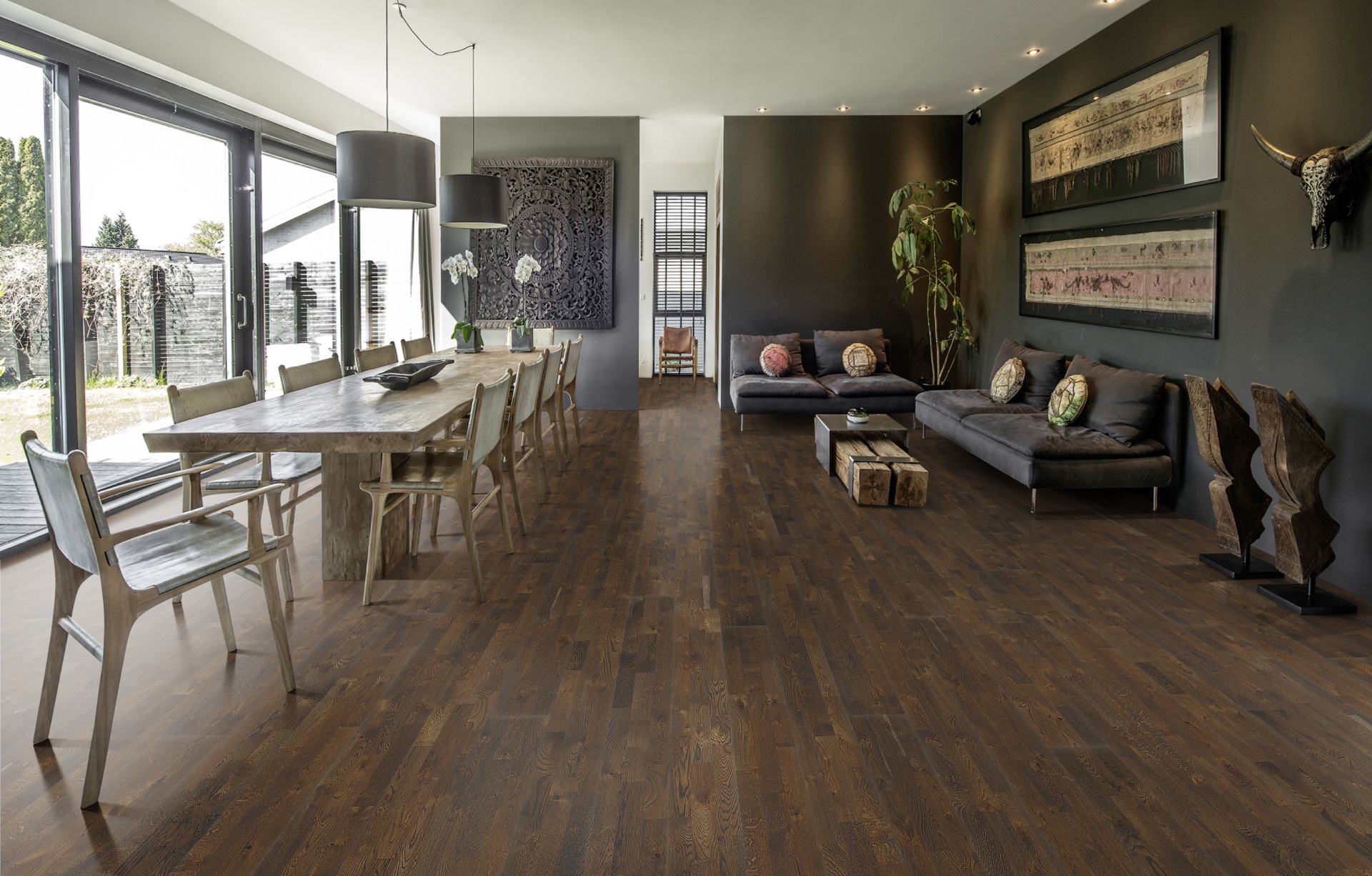 Паркетная доска Kahrs Гармония Дуб Грунт Soil 153N6EEKFEKW240 Lively 2423×200×15 фото в интерьере