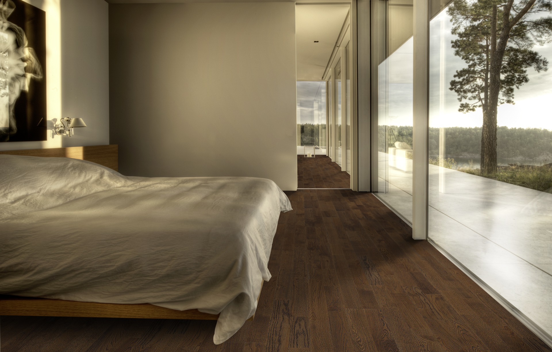 Паркетная доска Kahrs Гармония Дуб Солод Ale 153N6CEKQ1KW240 Lively 2423×200×15 фото в интерьере