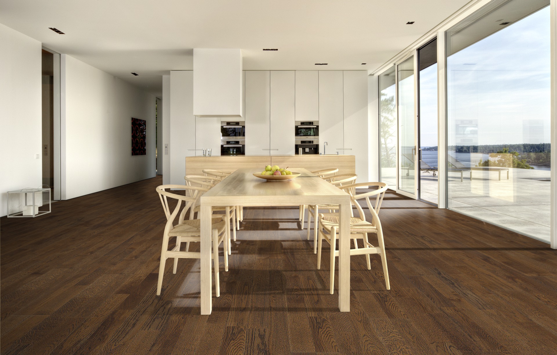 Паркетная доска Kahrs Гармония Дуб Солод Ale 153N6CEKQ1KW240 Lively 2423×200×15 фото в интерьере