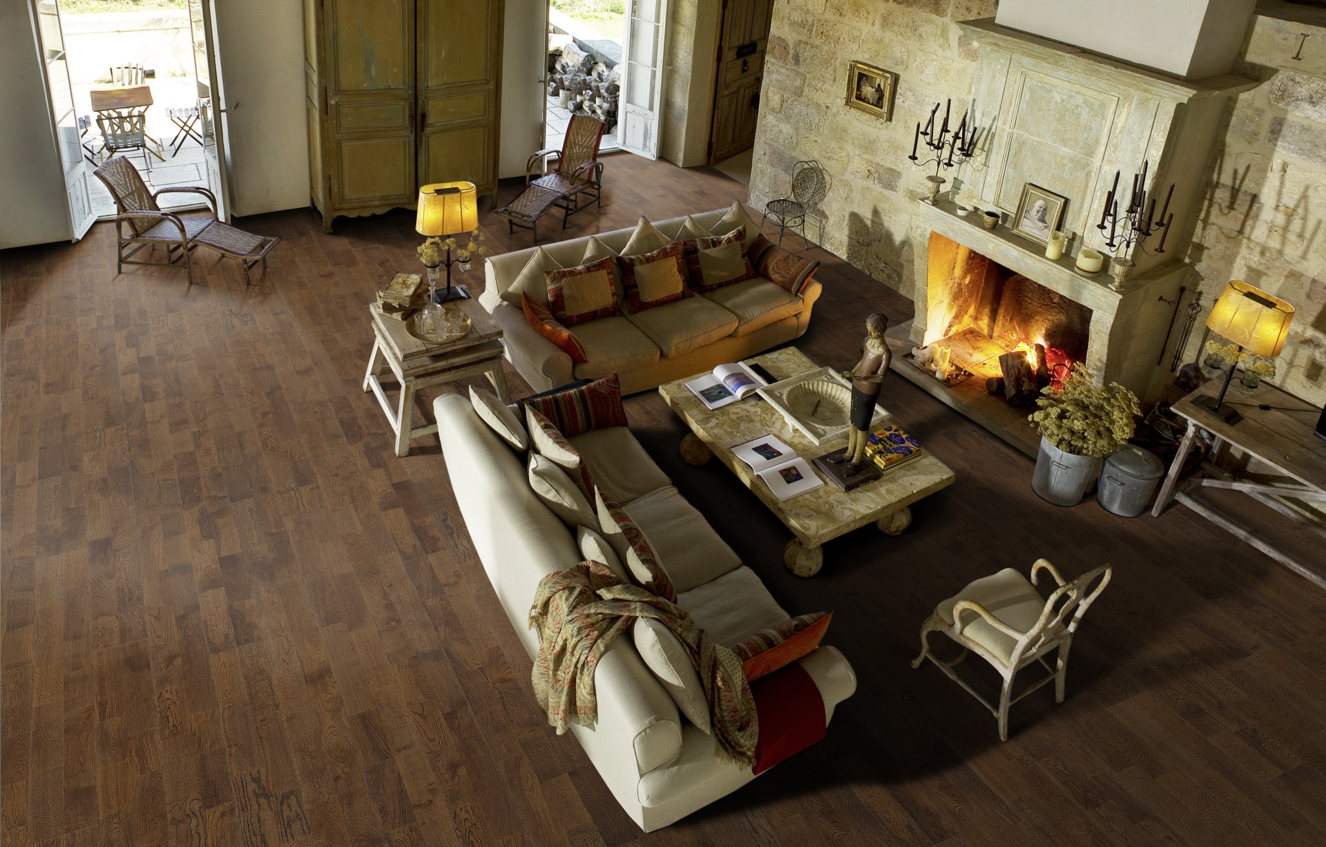 Паркетная доска Kahrs Гармония Дуб Солод Ale 153N6CEKQ1KW240 Lively 2423×200×15 фото в интерьере