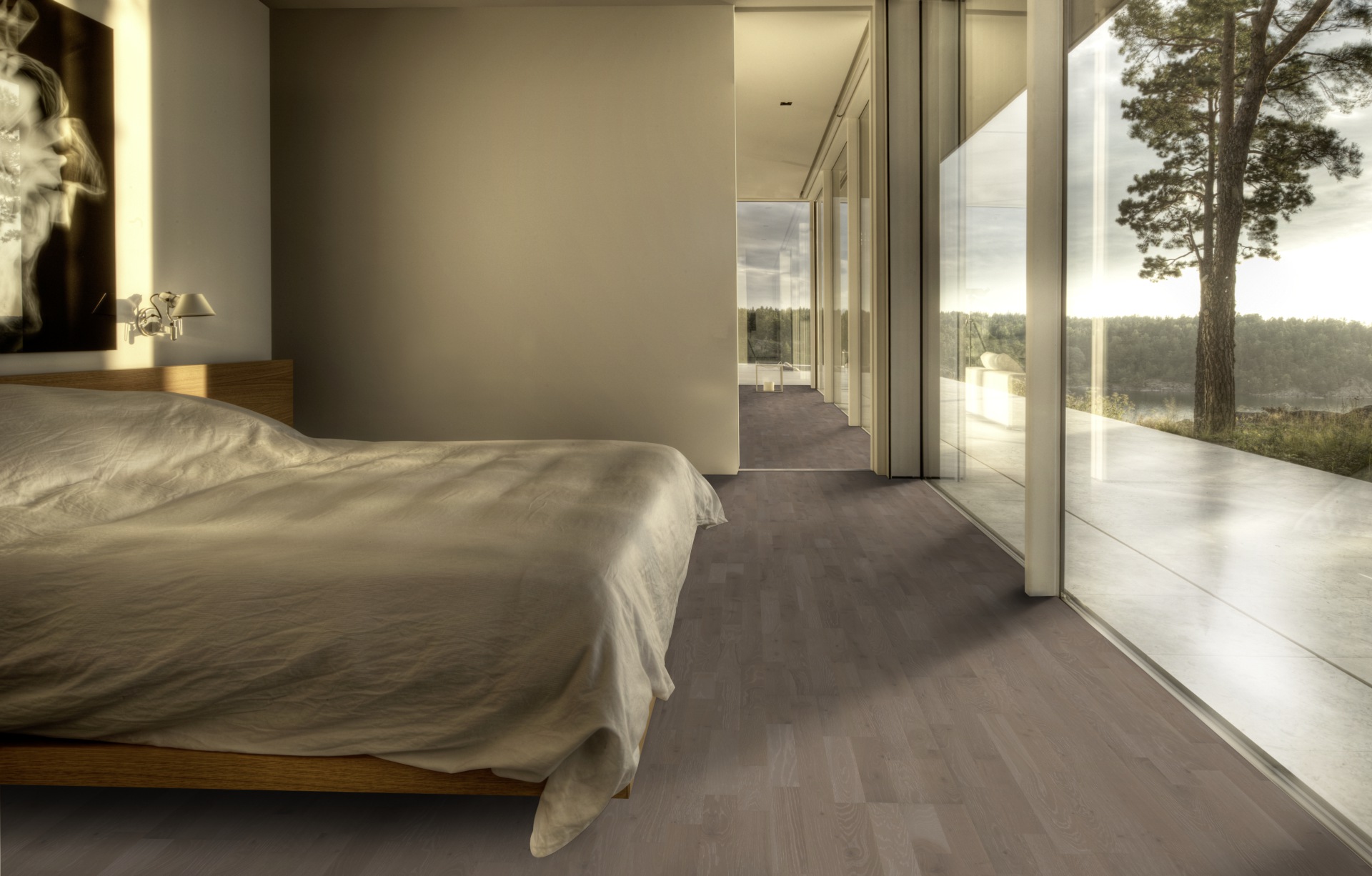 Паркетная доска Kahrs Гармония Дуб Сплав Alloy 153N0BEKD1KW240 Lively 2423×200×15 фото в интерьере