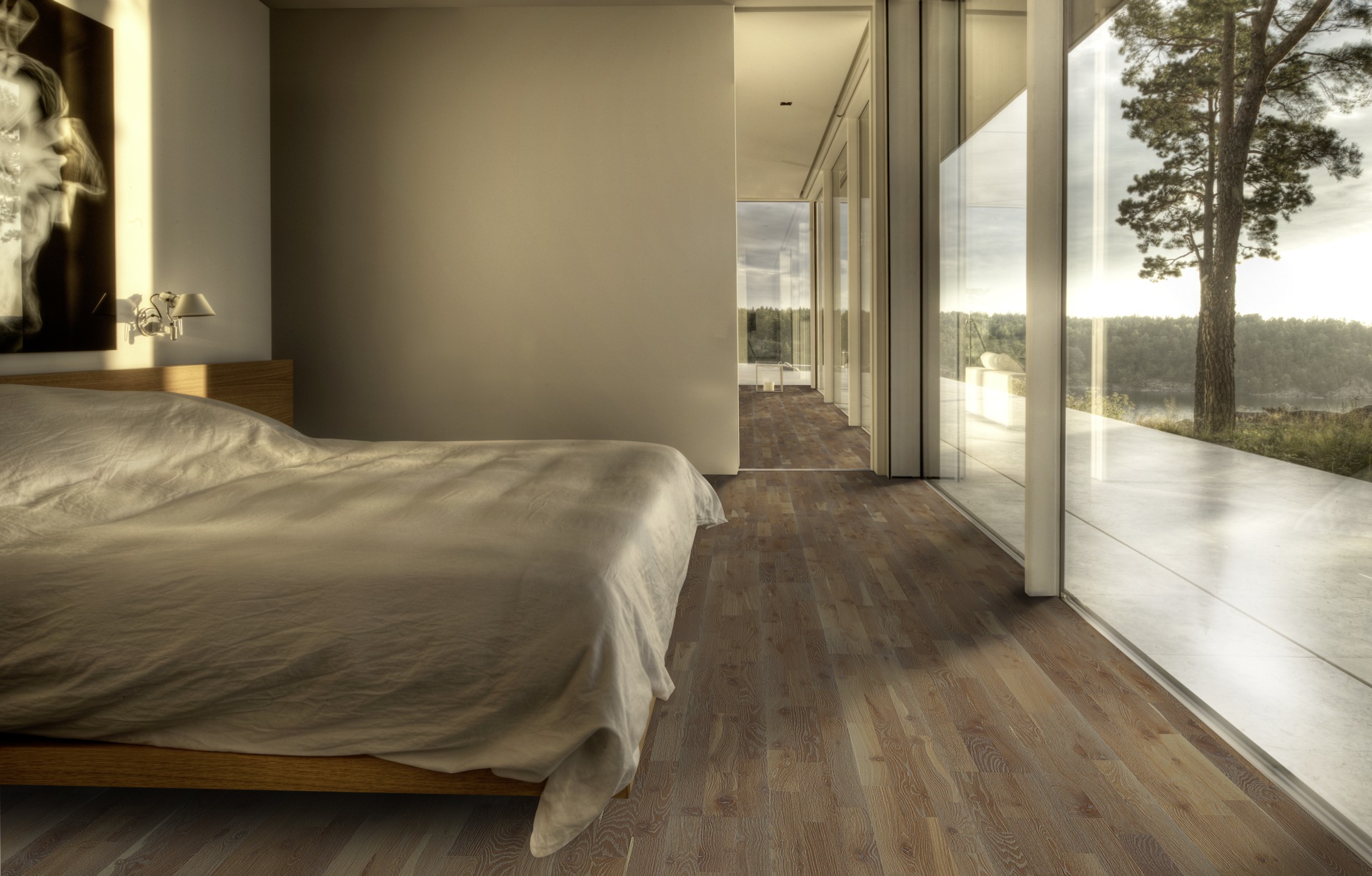 Паркетная доска Kahrs Гармония Дуб Камень Stone 153N6EEKFGKW240 Lively 2423×200×15 фото в интерьере