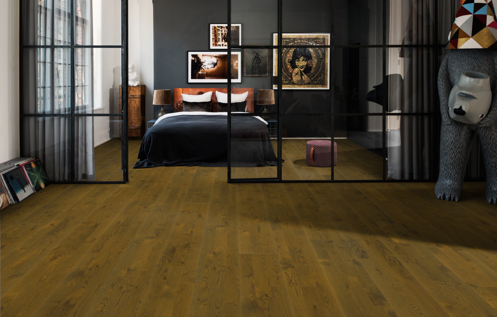 Паркетная доска Kahrs Гармония Дуб Солод Ale 153N6CEKQ1KW240 Lively 2423×200×15 фото в интерьере