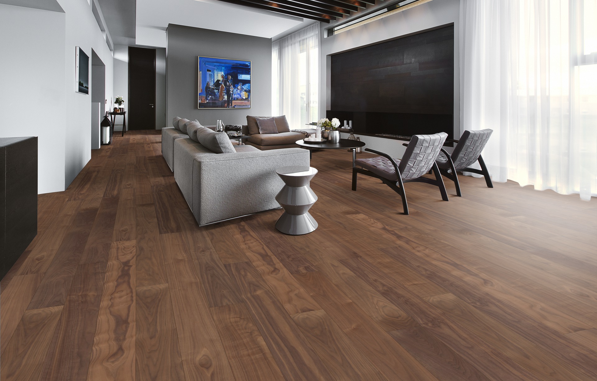 Паркетная доска Kahrs Хабитэт Орех Статуя Statue матовый лак 1810×150×7 фото в интерьере Паркетная доска Kahrs Хабитэт Орех Статуя Statue матовый лак 1810×150×7 фото в интерьере