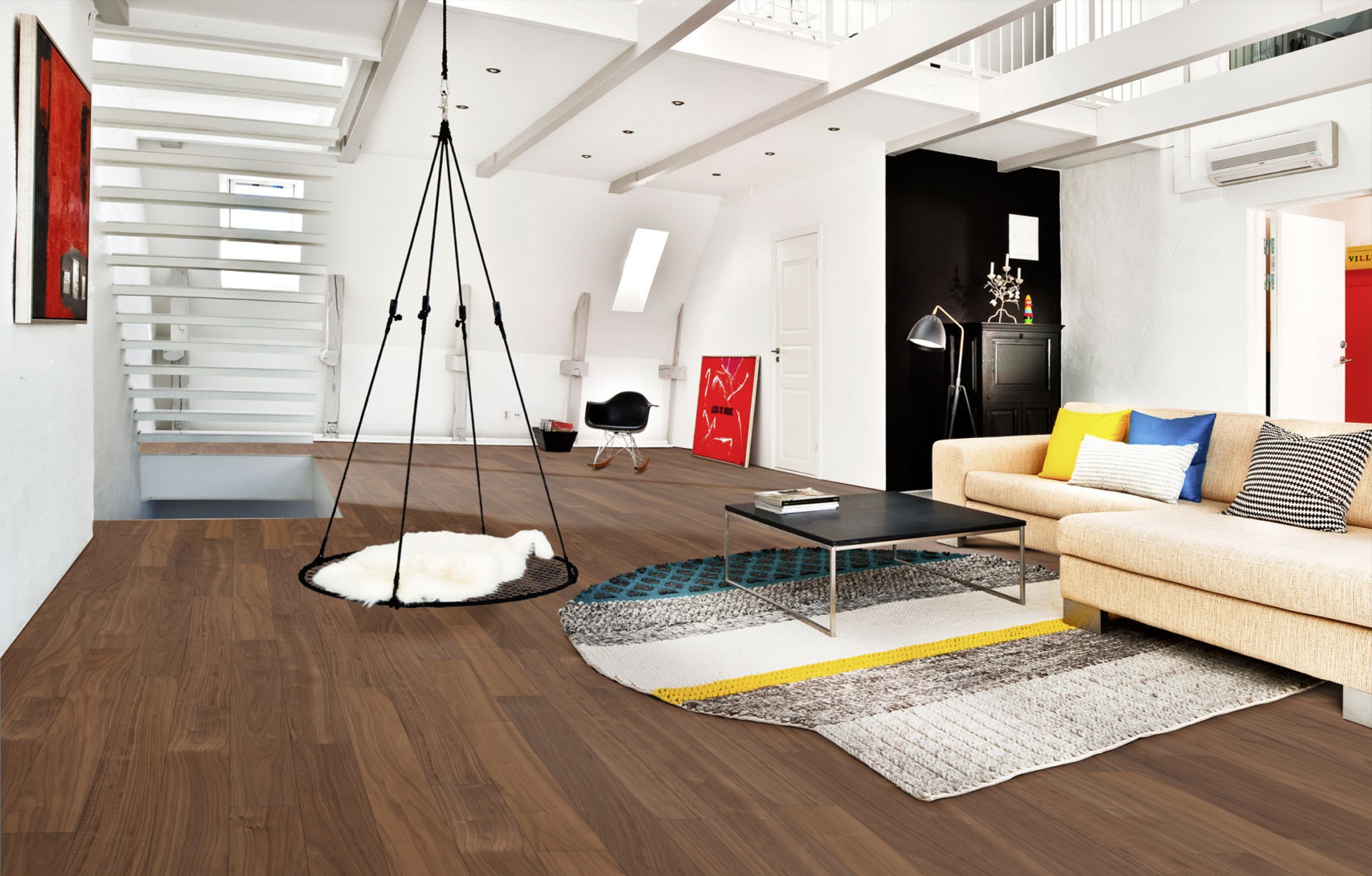 Паркетная доска Kahrs Ливинг Орех Какао Cocoa 1225×118×7 фото в интерьере Паркетная доска Kahrs Ливинг Орех Какао Cocoa 1225×118×7 фото в интерьере