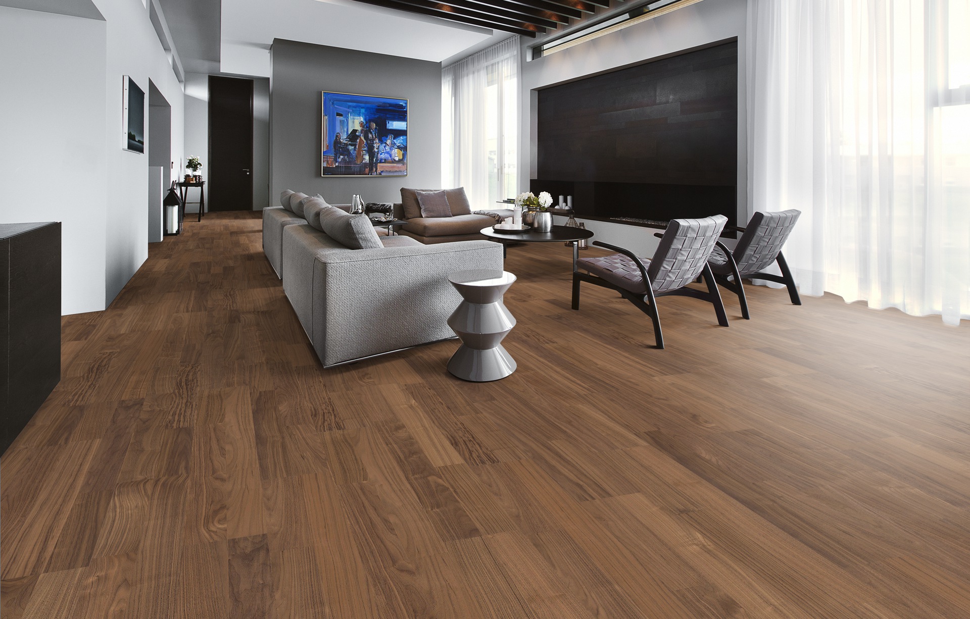 Паркетная доска Kahrs Лодж Орех Цветок Bloom 1225×193×7 фото в интерьере Паркетная доска Kahrs Лодж Орех Цветок Bloom 1225×193×7 фото в интерьере