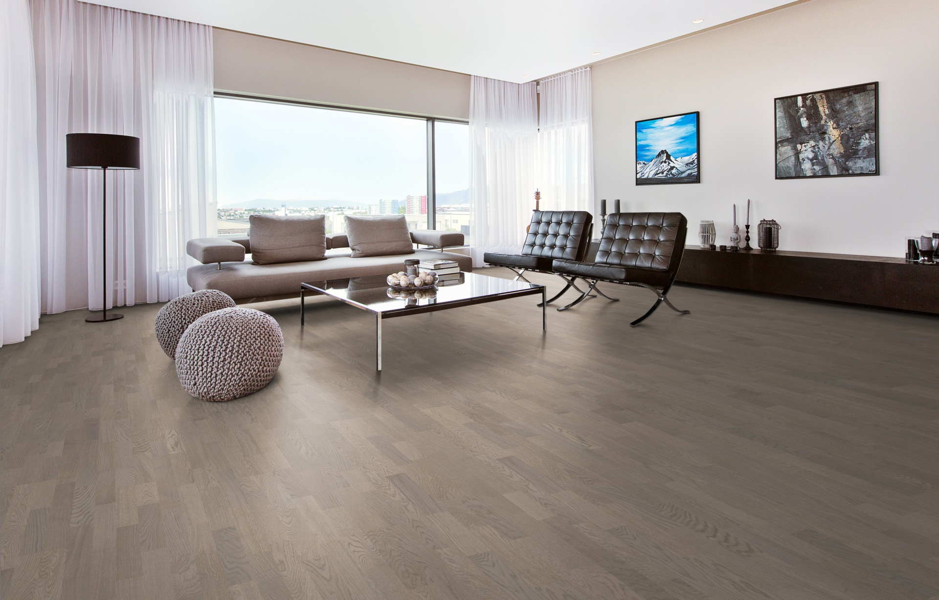 Паркетная доска Kahrs Люмен Дуб Затмение Eclipse 153N3BEKE4KW240 Variation 2423×200×15 фото в интерьере