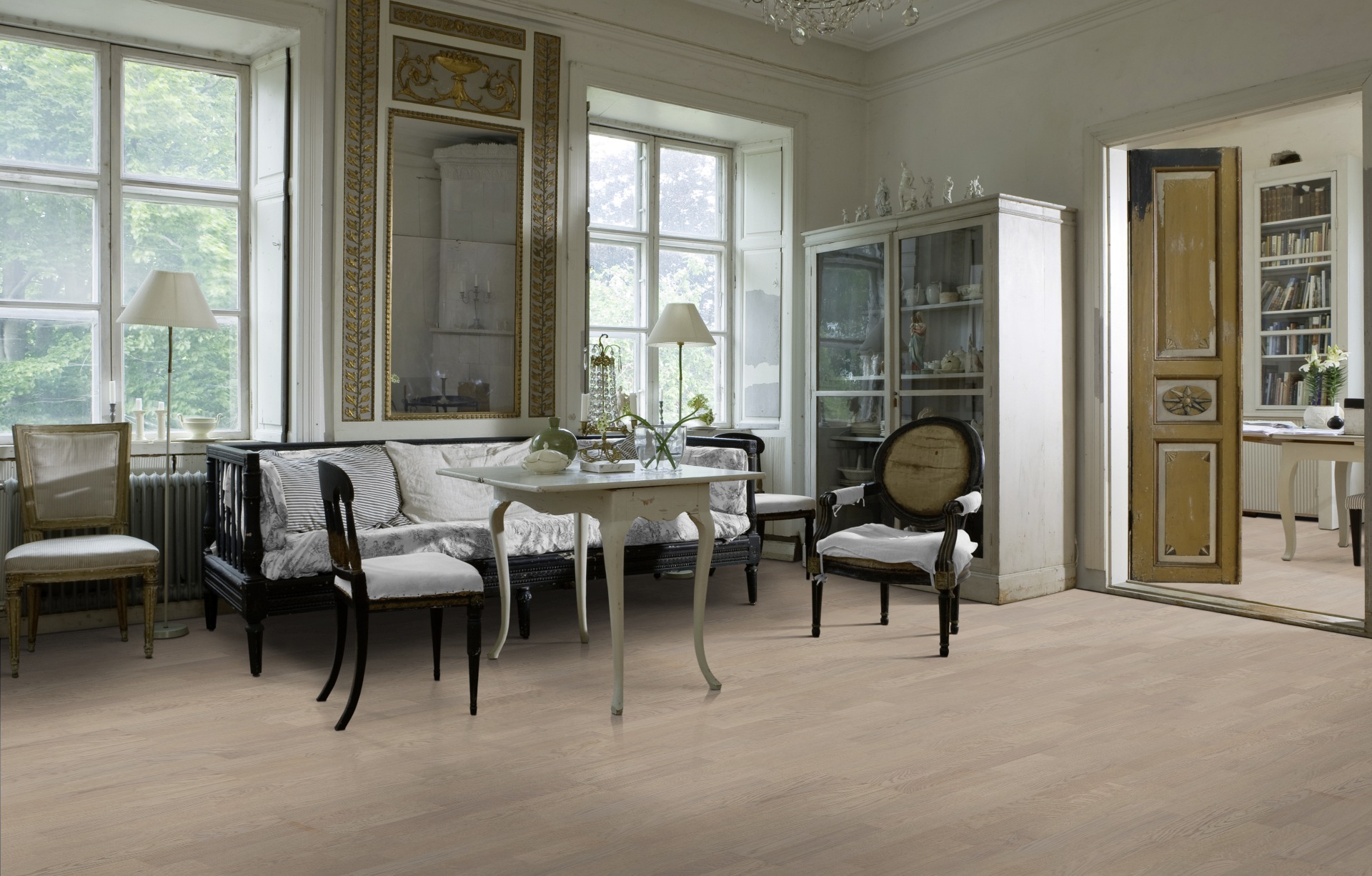 Паркетная доска Kahrs Люмен Дуб Сумерки Twilight 153N3BEKD4KW240 Variation 2423×200×15 фото в интерьере