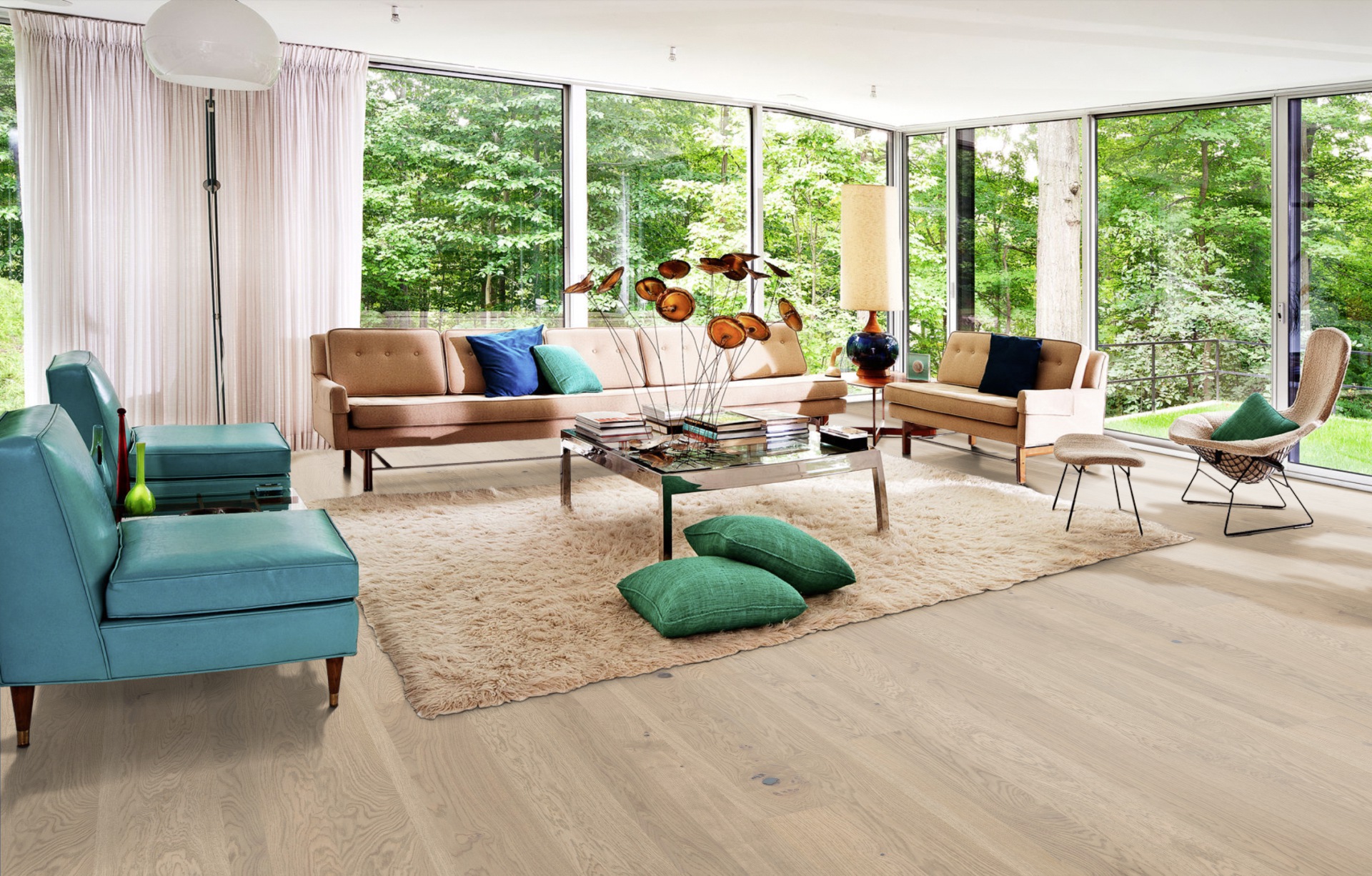 Паркетная доска Kahrs Люкс Дуб Берег Coast 151N8AEKD4KW240 Lively 2420×187×15 фото в интерьере