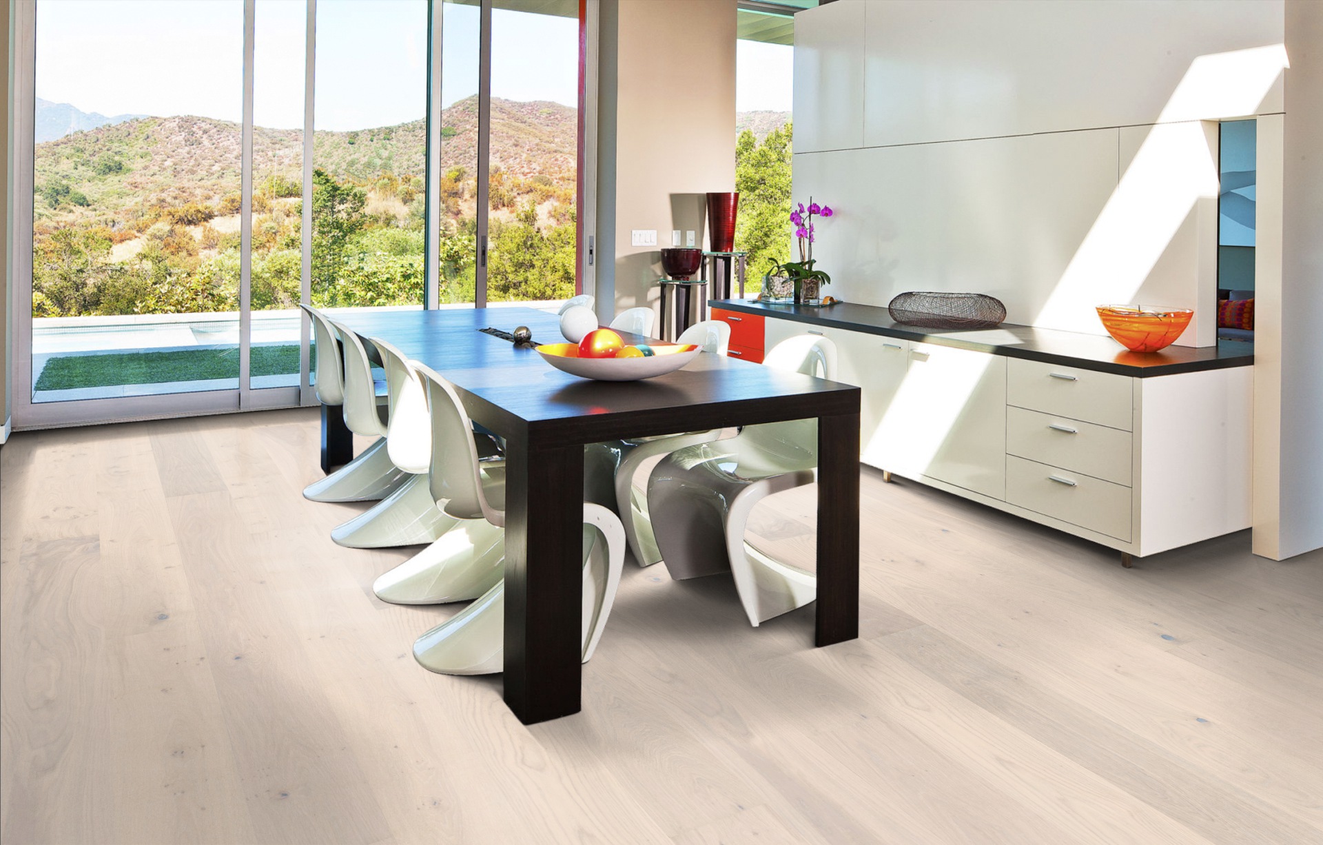 Паркетная доска Kahrs Люкс Дуб Небо Sky 151N8AEKB4KW240 Lively 2420×187×15 фото в интерьере