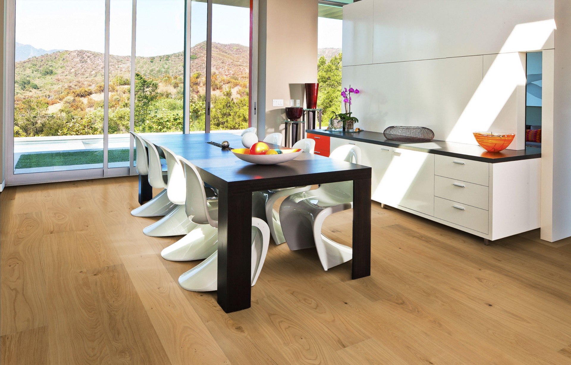 Паркетная доска Kahrs Люкс Дуб Солнце Sun 151N8AEK04KW240 Lively 2420×187×15 фото в интерьере