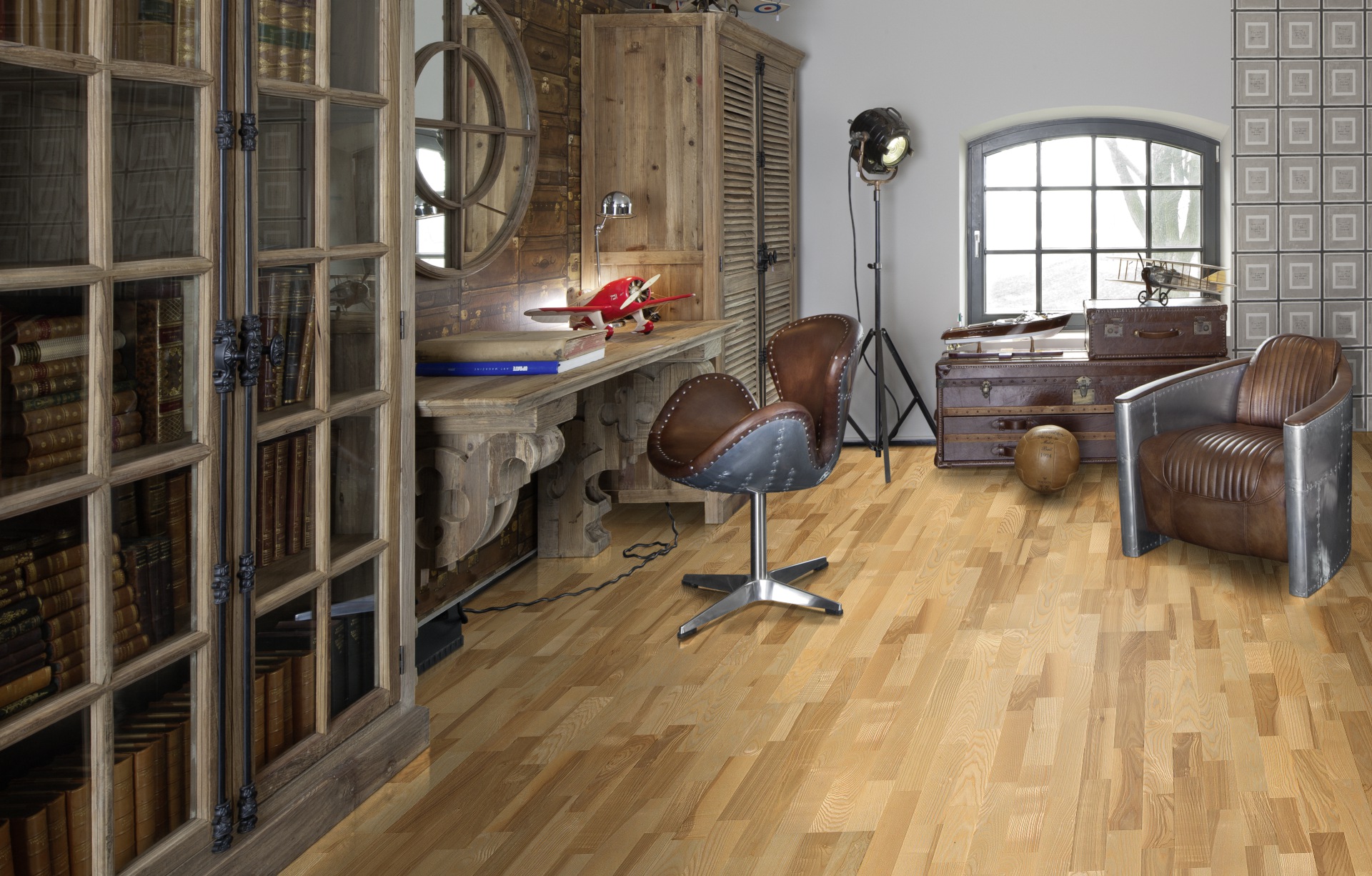 Паркетная доска Kahrs Скандинавская Ясень Кальмар Kalmar 153N18AK09KW240 Variation 2423×200×15 фото в интерьере