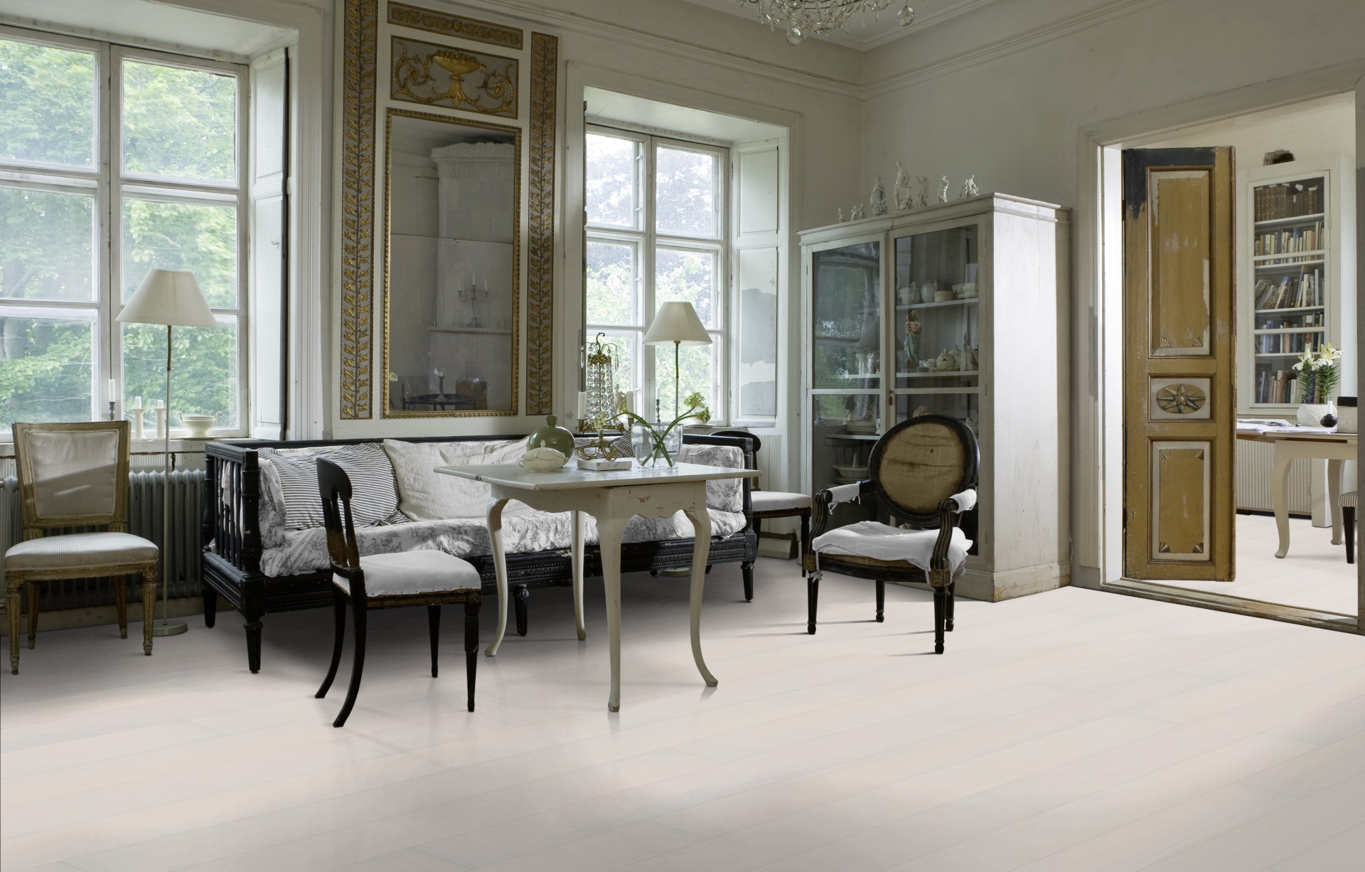 Белая глянцевая паркетная доска Kahrs Бук Белое Сияние Opaque 2100×187×15 фото в интерьере Белая глянцевая паркетная доска Kahrs Бук Белое Сияние Opaque 2100×187×15 фото в интерьере