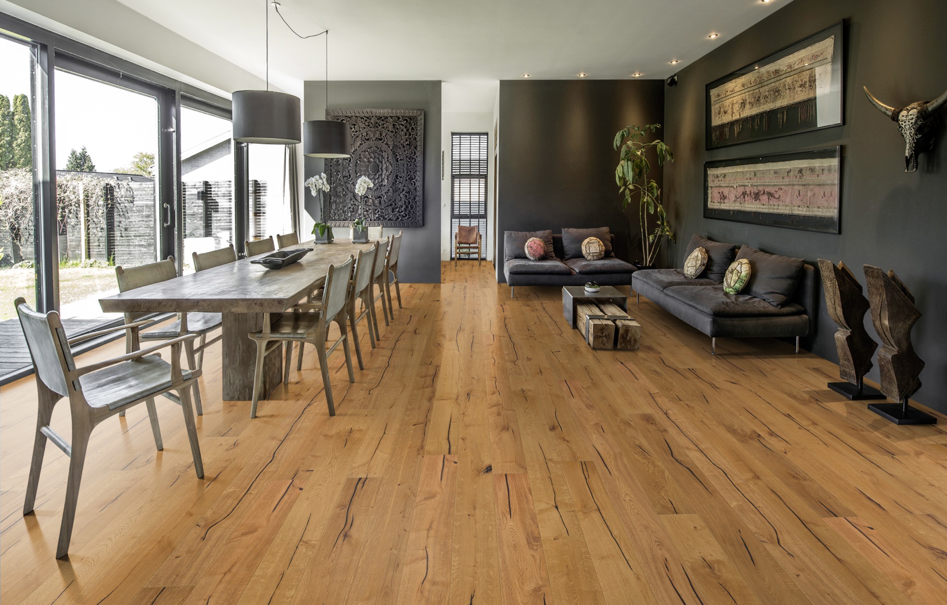 Паркетная доска Kahrs Смоланд Дуб Финнведен Finnveden 151NDSEK03KW240 Expressive 2420×187×15 фото в интерьере