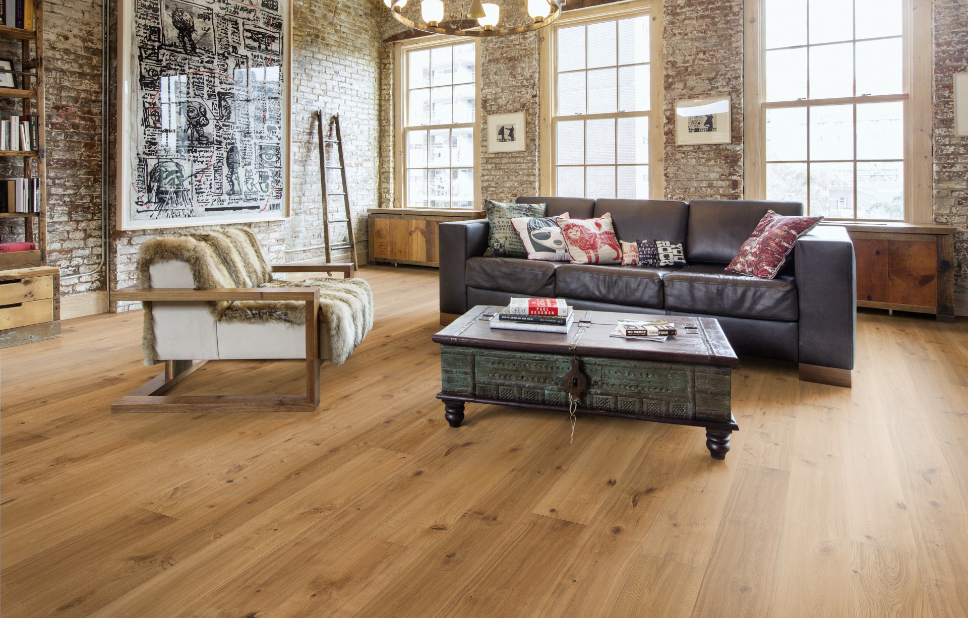 Паркетная доска Kahrs Смоланд Дуб Ведбо Vedbo 151NCSEK01KW240 Dynamic 2420×187×15 фото в интерьере