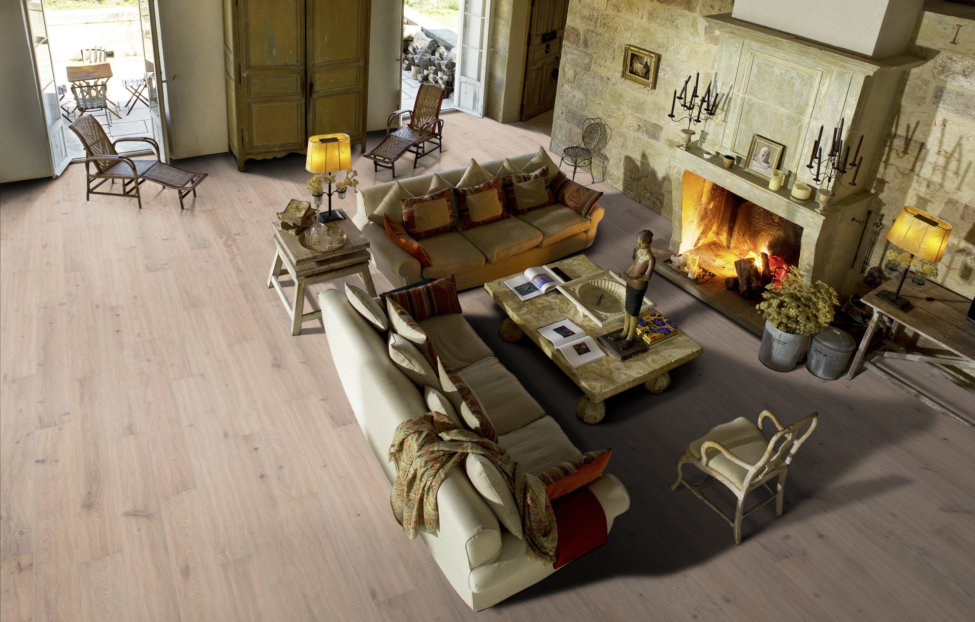 Паркетная доска Kahrs Смоланд Дуб Виста Vista 151NCSEK02KW240 Dynamic 2420×187×15 фото в интерьере