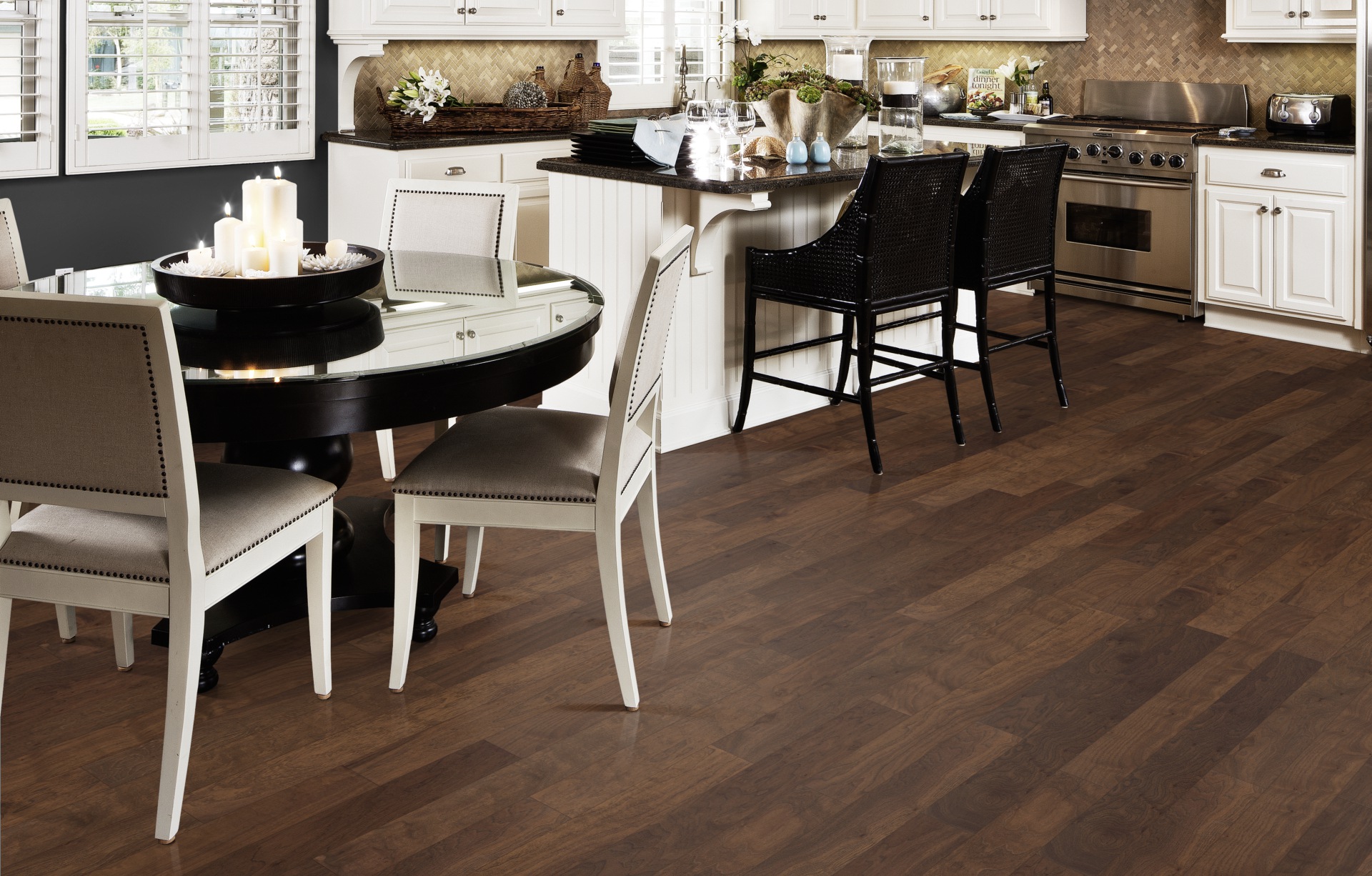 Паркетная доска Kahrs Юнити Орех Фруктовый сад Orchard 1200×125×10 фото в интерьере