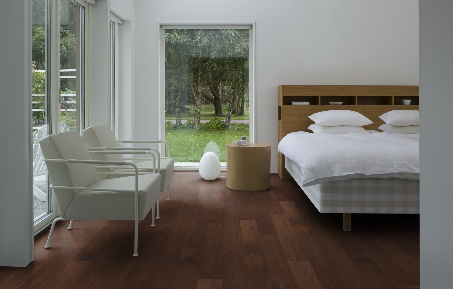 Паркетная доска Kahrs Юнити Орех Фруктовый сад Orchard 1200×125×10 фото в интерьере