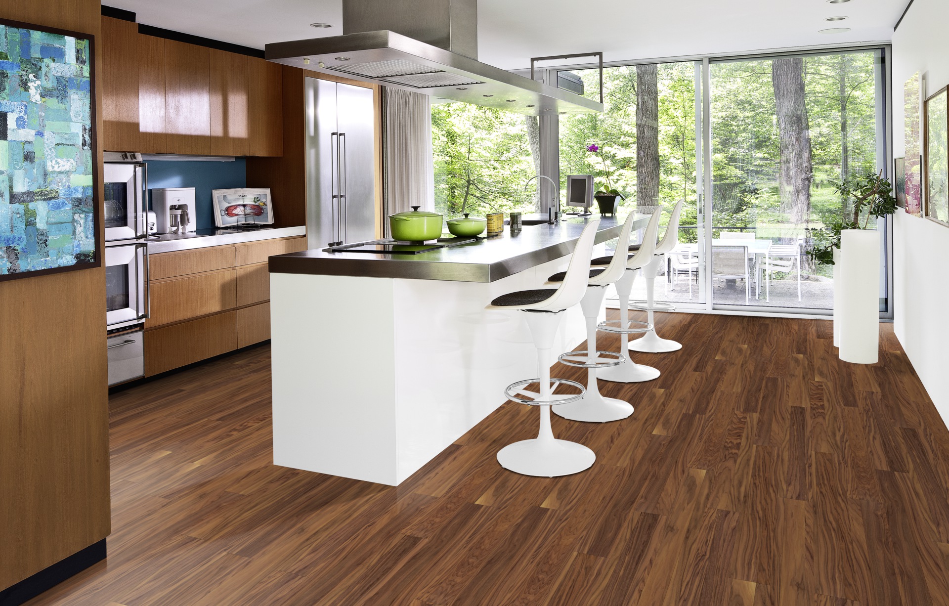 Паркетная доска Kahrs Юнити Орех Сад Garden 1200×125×10 фото в интерьере