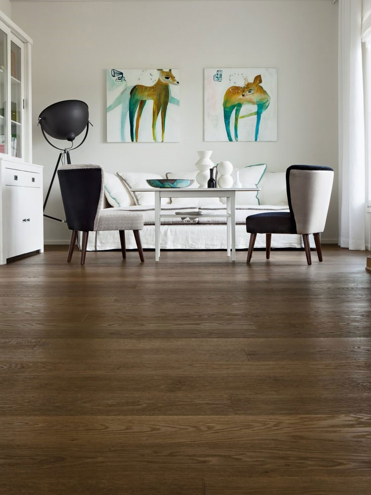 Паркетная доска Polarwood Space Дуб Premium Sirius 2G 2000×188×14 фото в интерьере