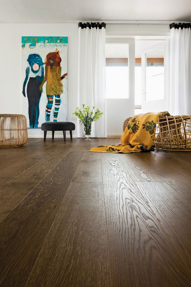 Паркетная доска Polarwood Space Дуб Premium Sirius 2G 2000×188×14 фото в интерьере