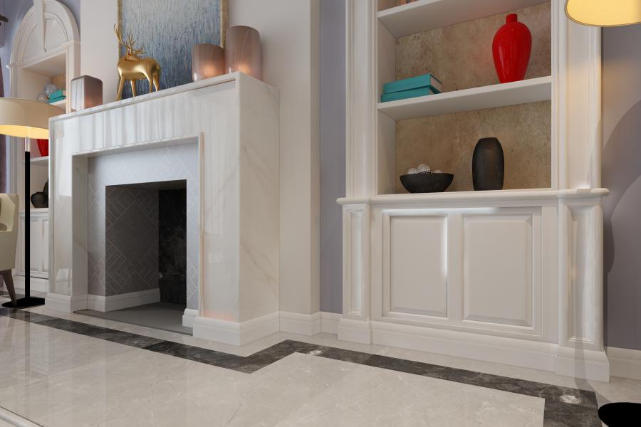 Плинтус МДФ под покраску Evrowood PN 130 2000×120×16 фото в интерьере