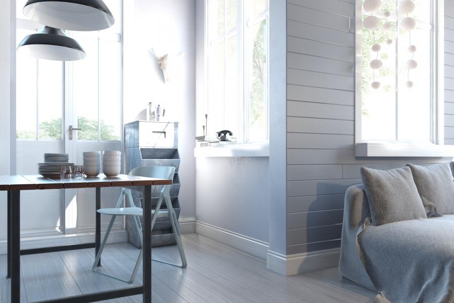 Плинтус МДФ под покраску Evrowood PN 200 2000×200×16 фото в интерьере