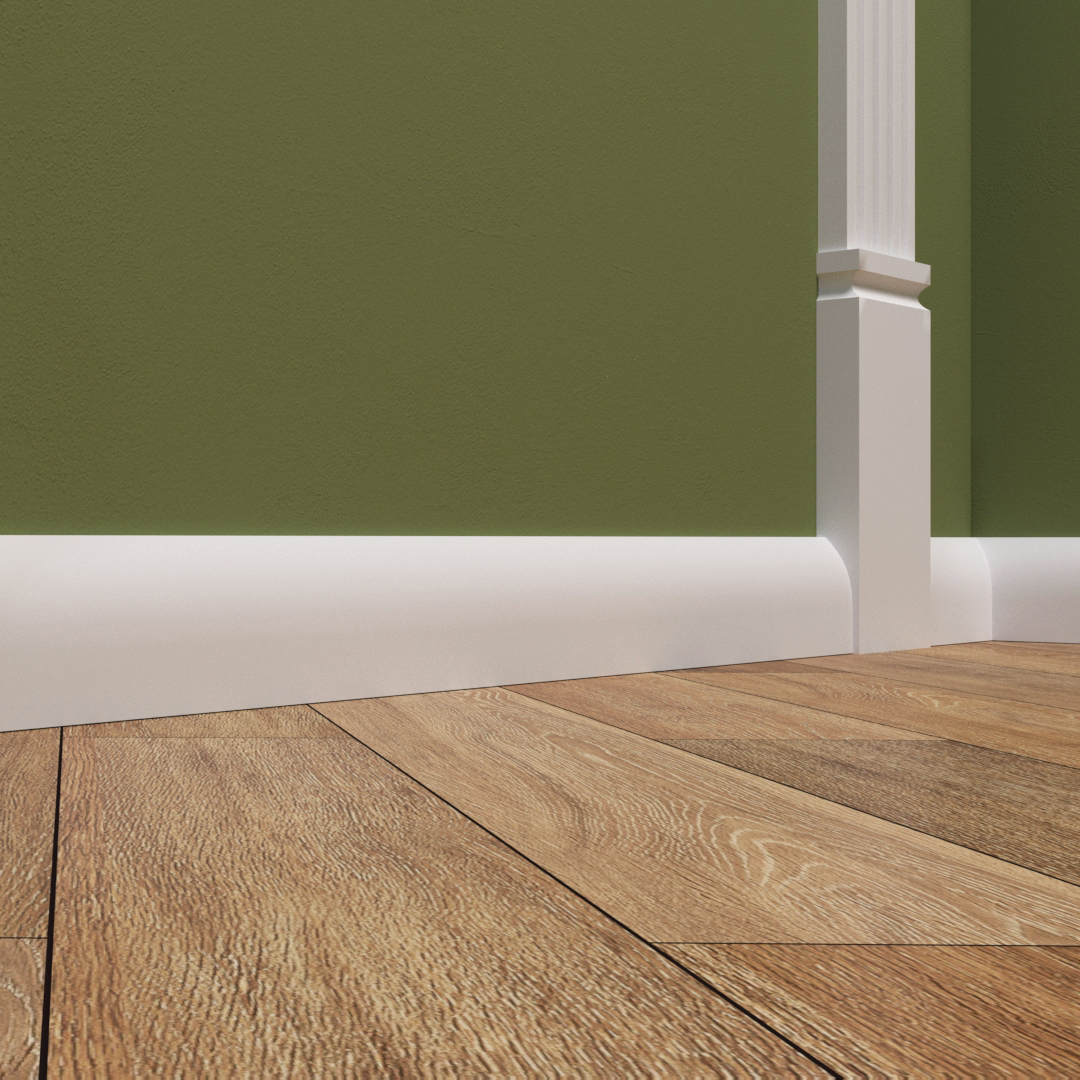 Плинтус МДФ под покраску Evrowood PN 010 2000×60×16 фото в интерьере