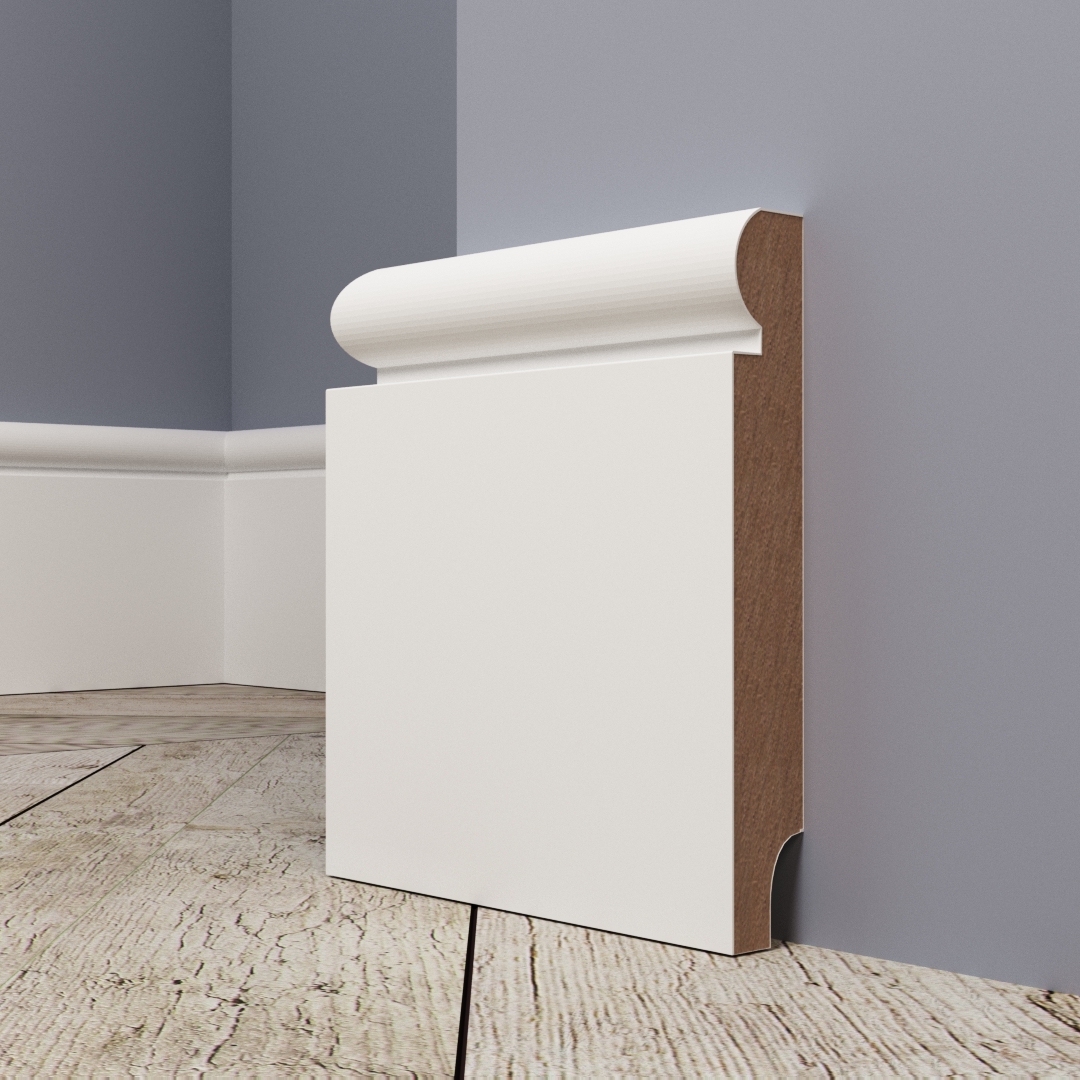 Плинтус МДФ под покраску Evrowood PN 030 2000×80×16 фото в интерьере