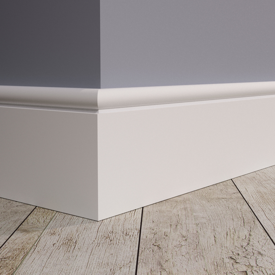 Плинтус МДФ под покраску Evrowood PN 030 2000×80×16 фото в интерьере