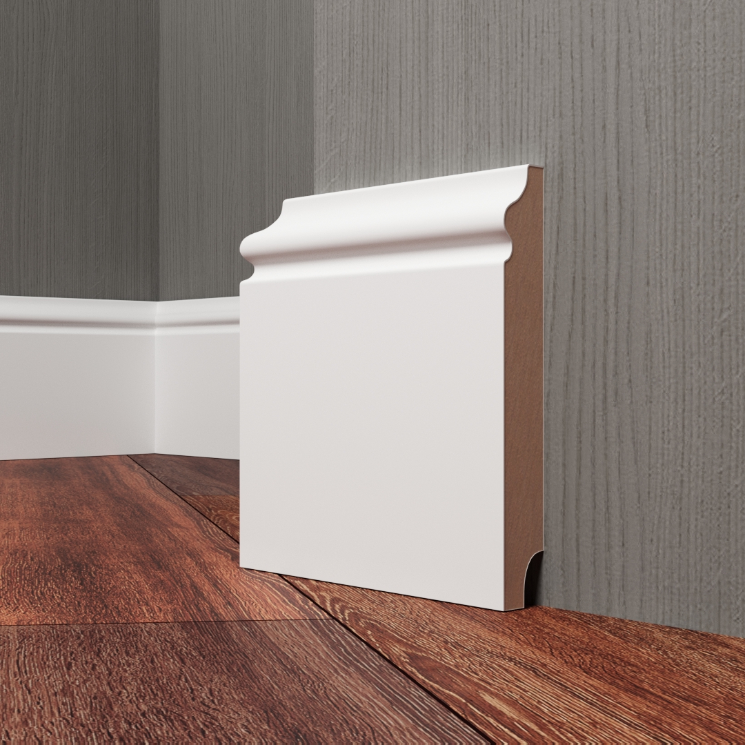 Плинтус МДФ под покраску Evrowood PN 040 2000×80×12 фото в интерьере