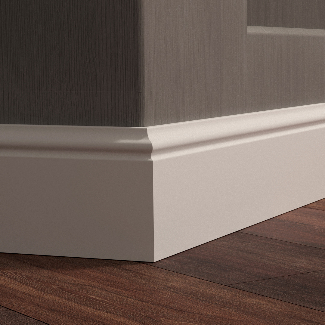 Плинтус МДФ под покраску Evrowood PN 040 2000×80×12 фото в интерьере