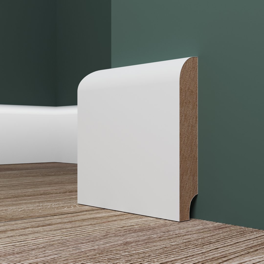 Плинтус МДФ под покраску Evrowood PN 050 2000×80×12 фото в интерьере