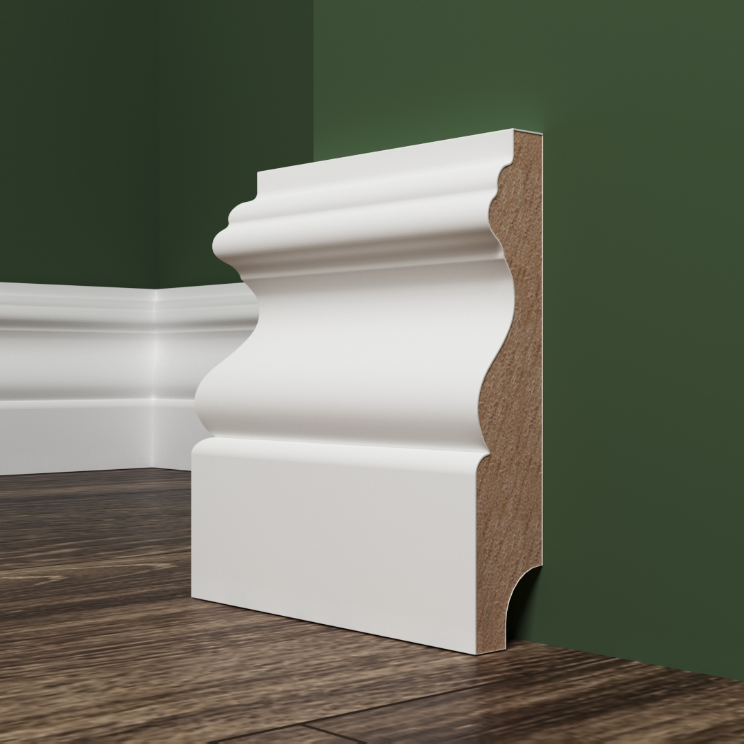 Плинтус МДФ под покраску Evrowood PN 070 2000×89×18 фото в интерьере