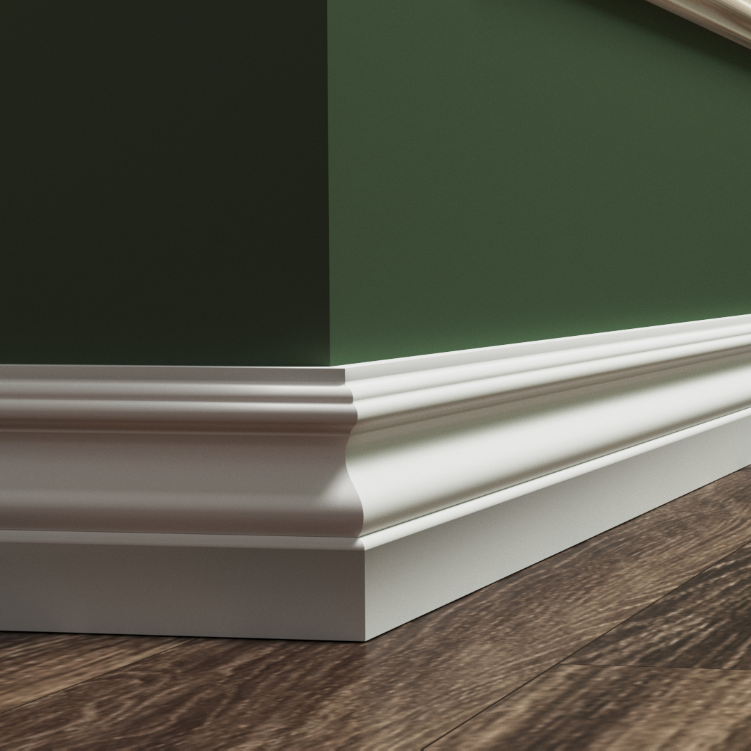 Плинтус МДФ под покраску Evrowood PN 070 2000×89×18 фото в интерьере