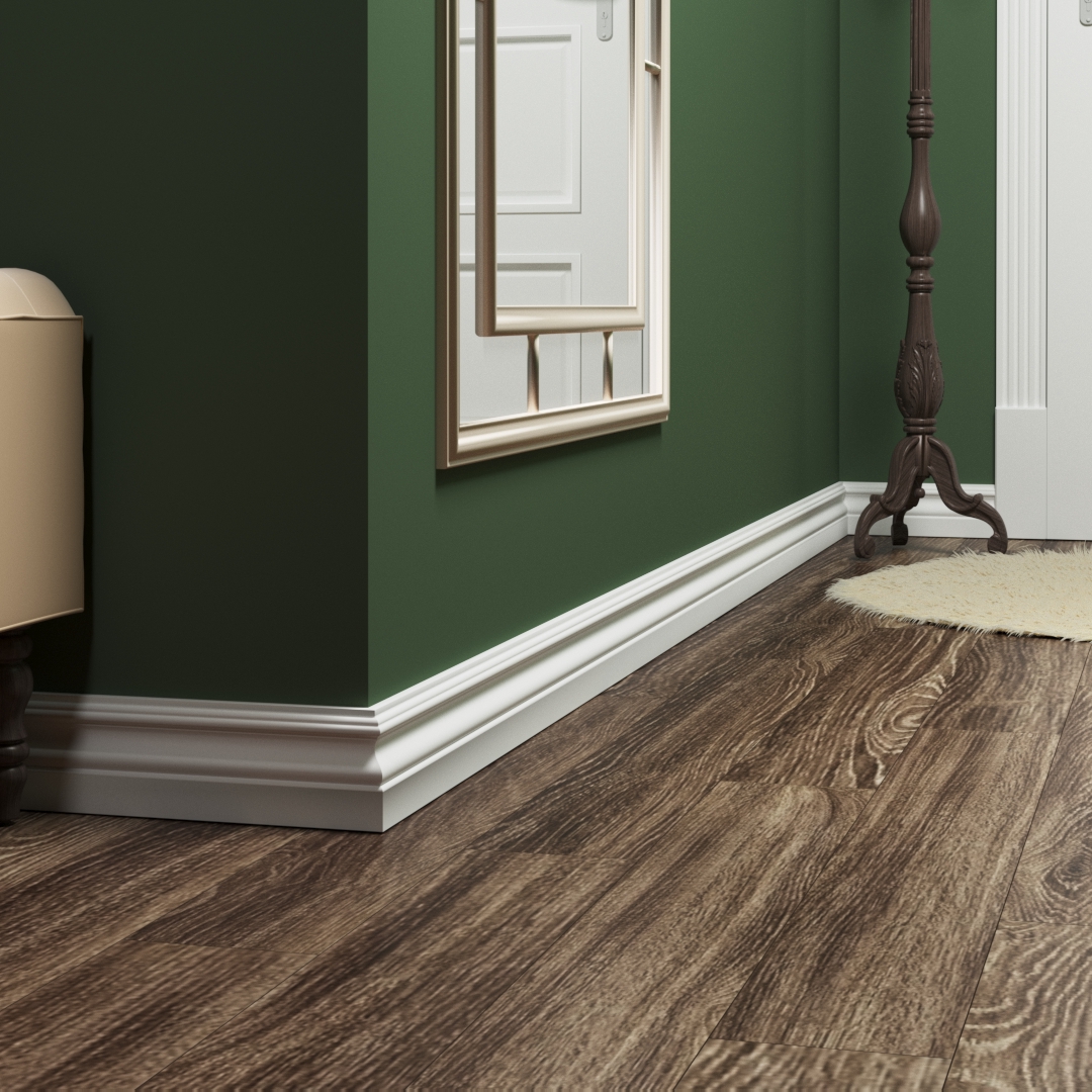 Плинтус МДФ под покраску Evrowood PN 070 2000×89×18 фото в интерьере