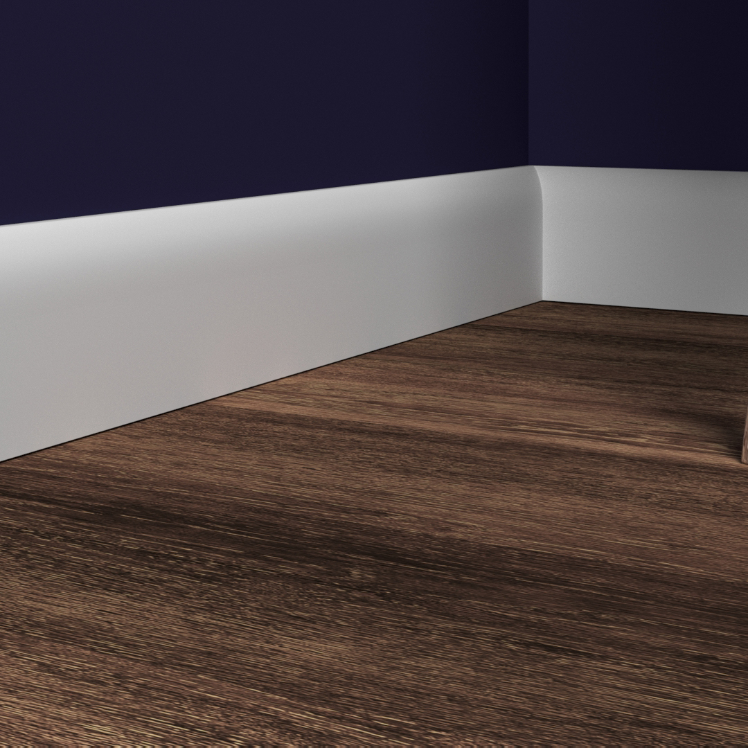 Плинтус МДФ под покраску Evrowood PN 080 2000×95×16 фото в интерьере