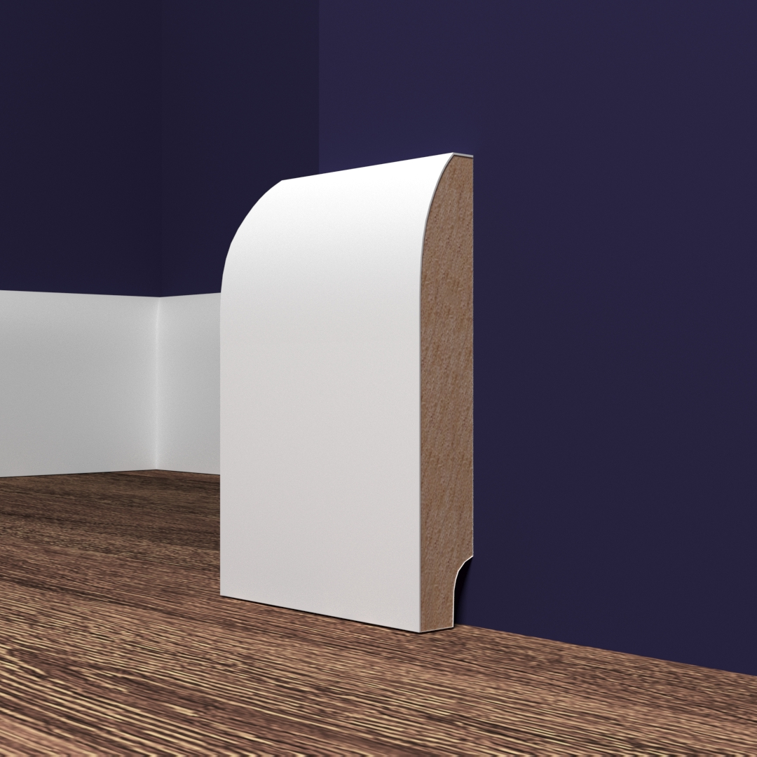 Плинтус МДФ под покраску Evrowood PN 080 2000×95×16 фото в интерьере