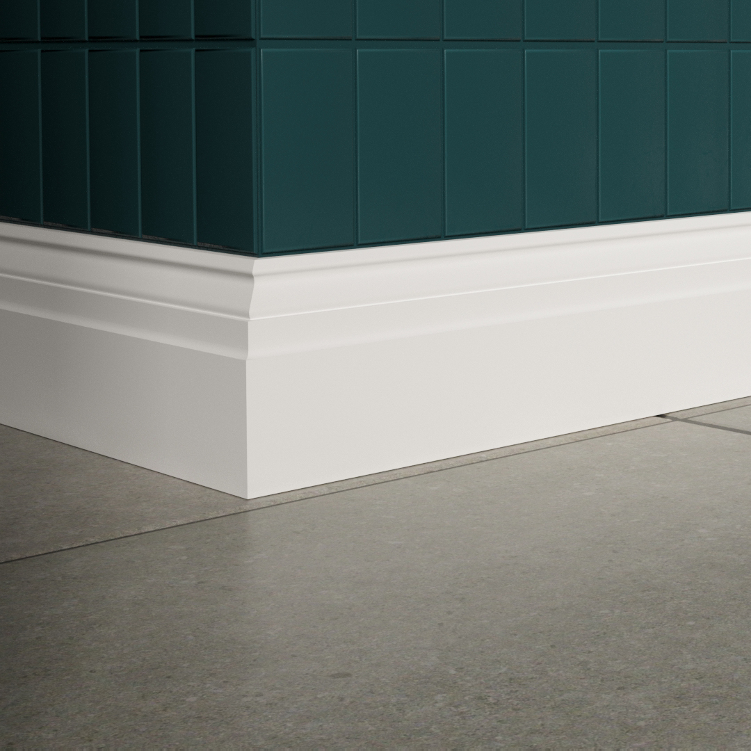 Плинтус МДФ под покраску Evrowood PN 090 2000×100×18 фото в интерьере