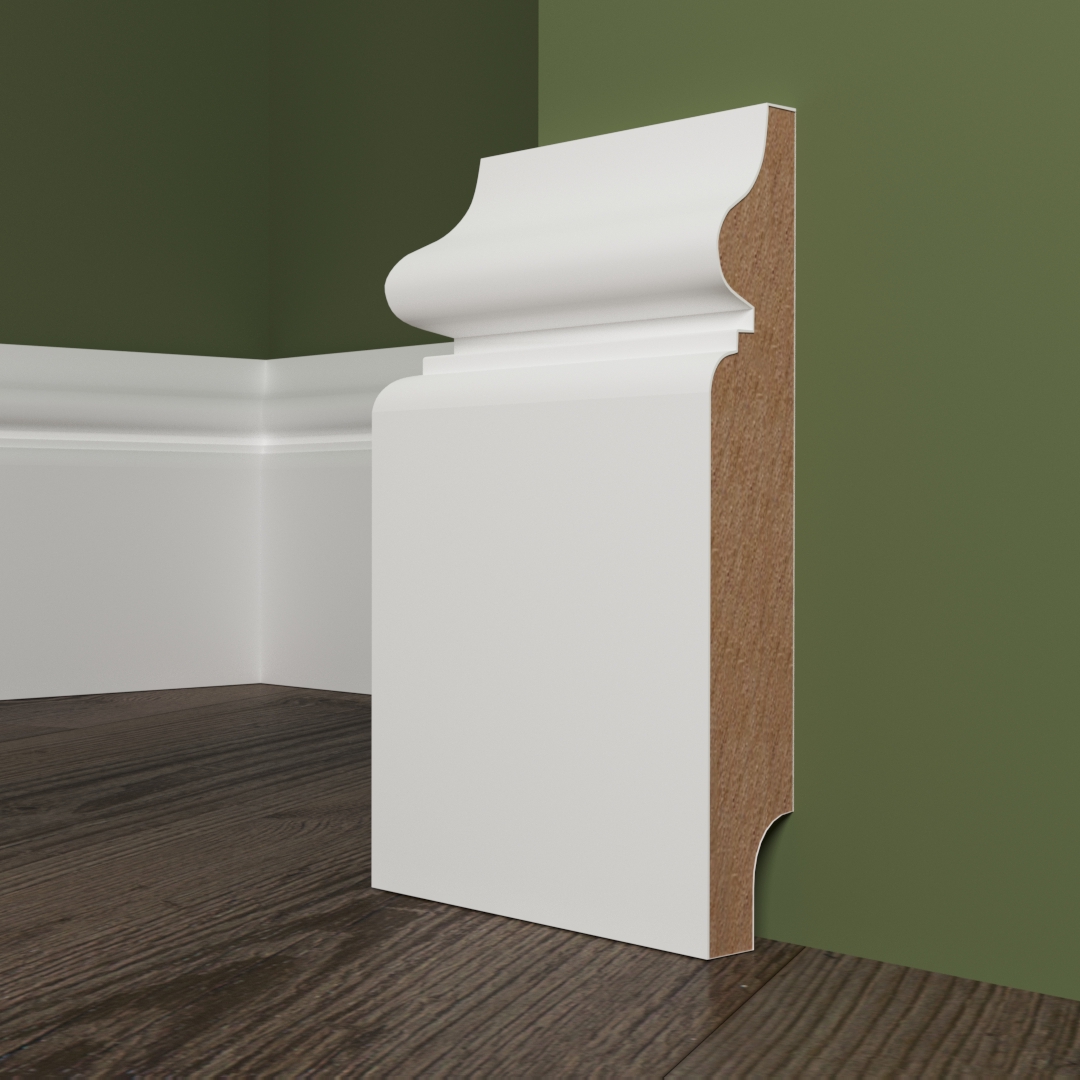 Плинтус МДФ под покраску Evrowood PN 100 2000×100×16 фото в интерьере