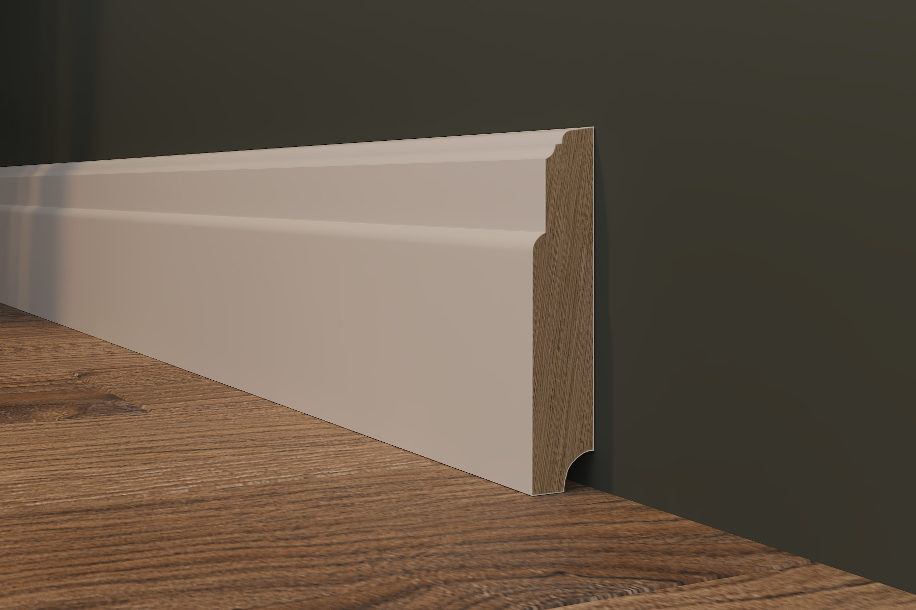 Плинтус МДФ под покраску Evrowood PN 110 2000×110×22 фото в интерьере