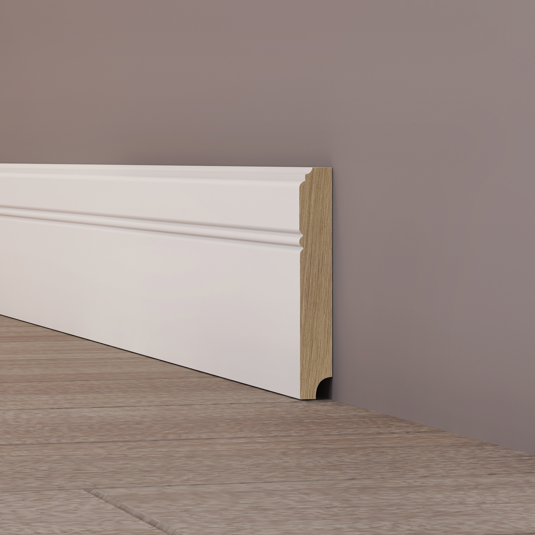 Плинтус МДФ под покраску Evrowood PN 120 2000×110×16 фото в интерьере